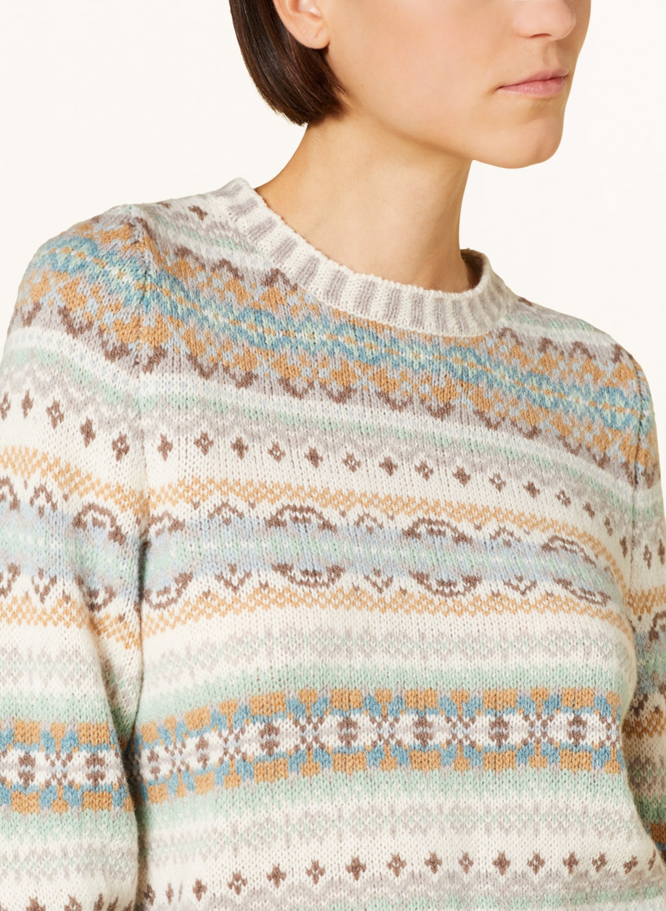 ERIBÉ Sweater, Color: ECRU/ GRAY/ MINT (Image 4)