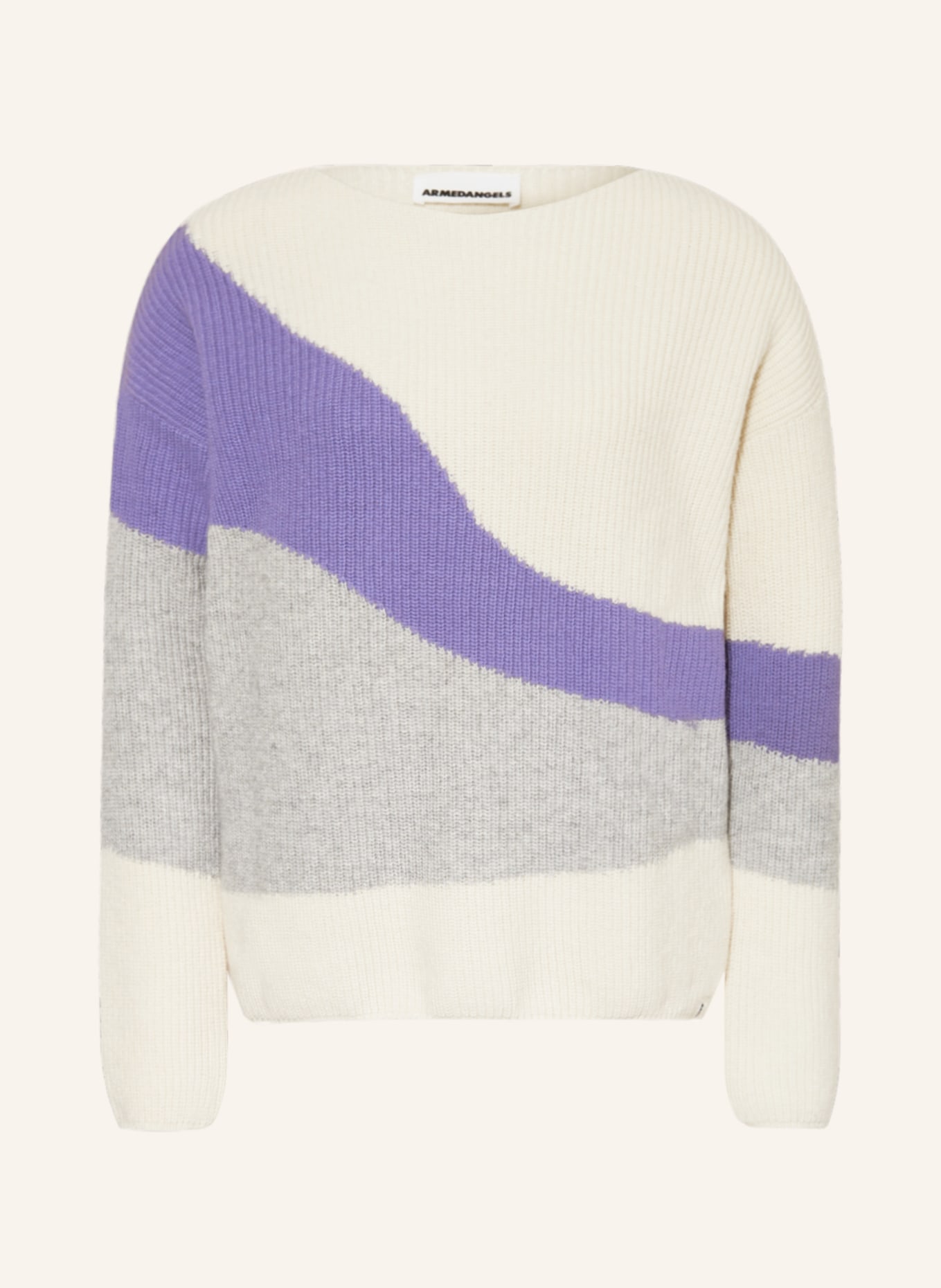 ARMEDANGELS Sweater MIYAAS, Color: CREAM/ PURPLE/ GRAY (Image 1)