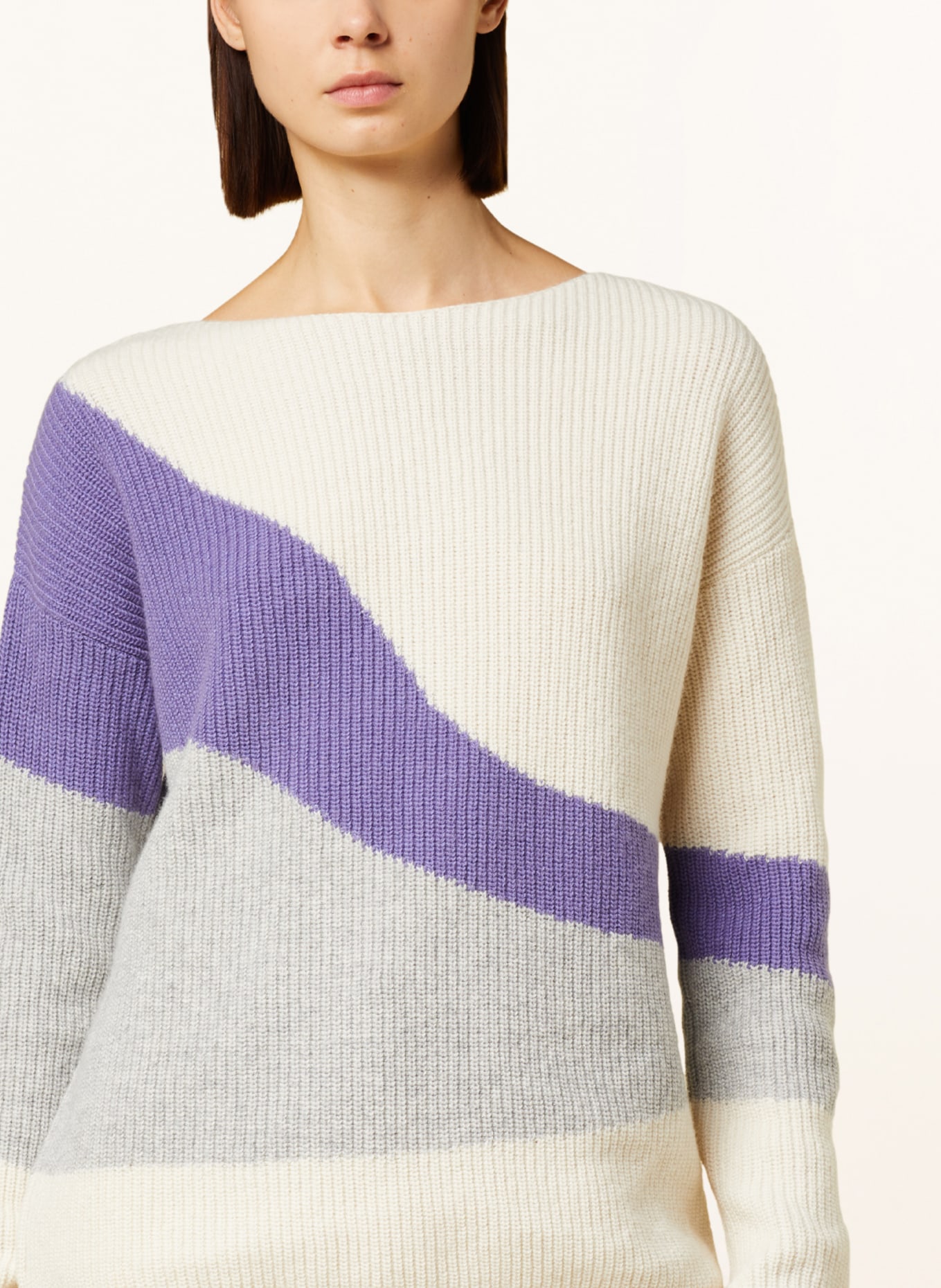 ARMEDANGELS Sweater MIYAAS, Color: CREAM/ PURPLE/ GRAY (Image 4)