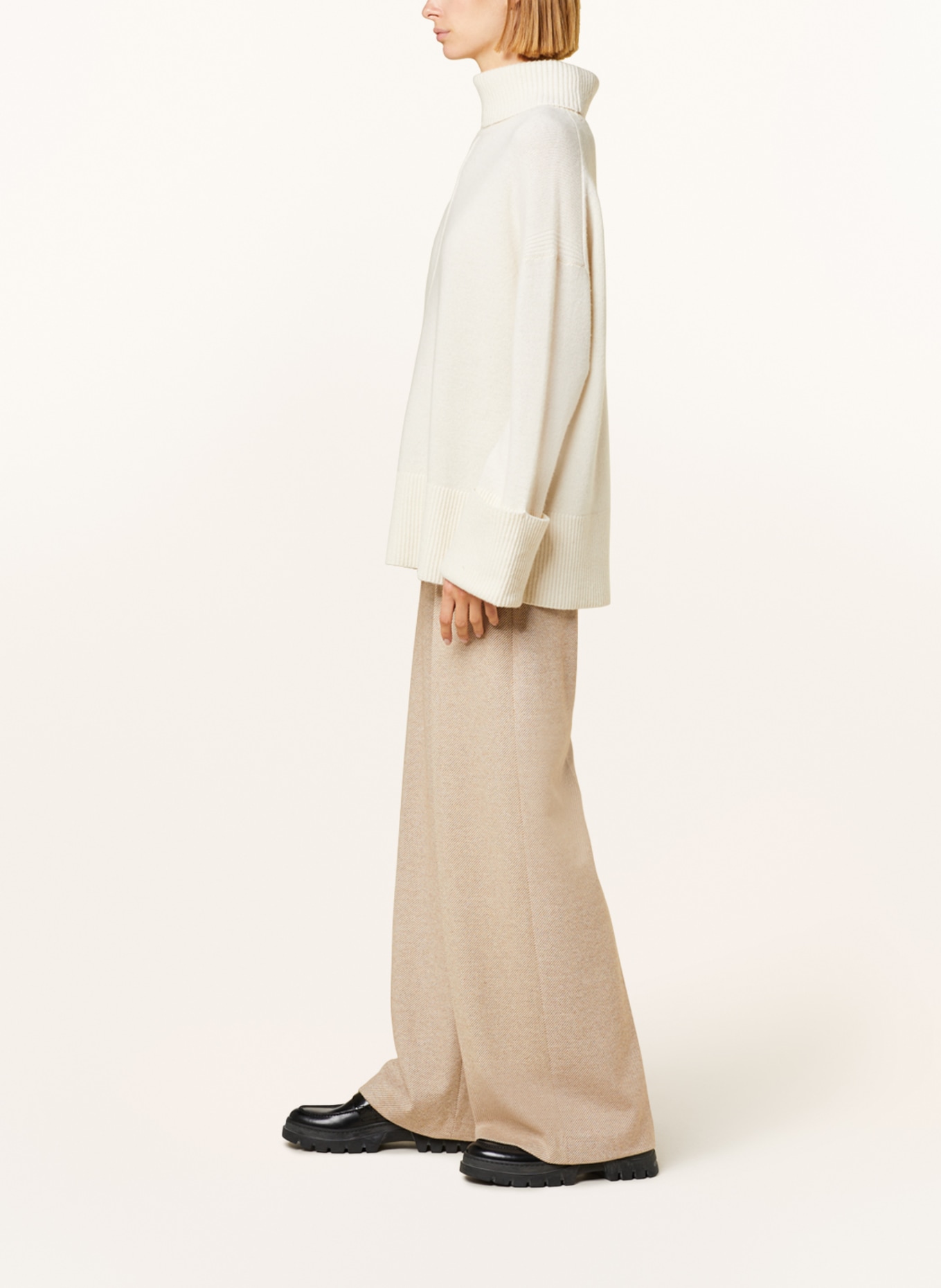 DRYKORN Wide leg trousers BEFORE, Color: CAMEL/ CREAM (Image 4)