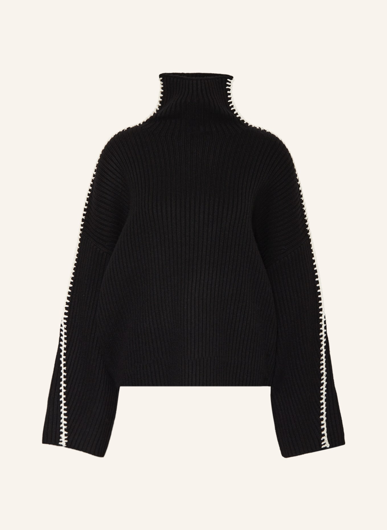 rag & bone Turtleneck sweater INGRID, Color: BLACK/ WHITE (Image 1)
