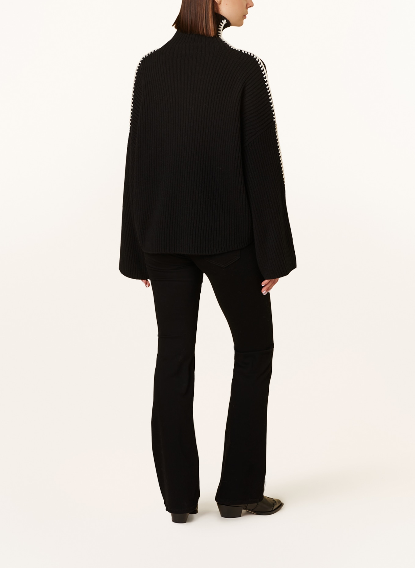 rag & bone Turtleneck sweater INGRID, Color: BLACK/ WHITE (Image 3)