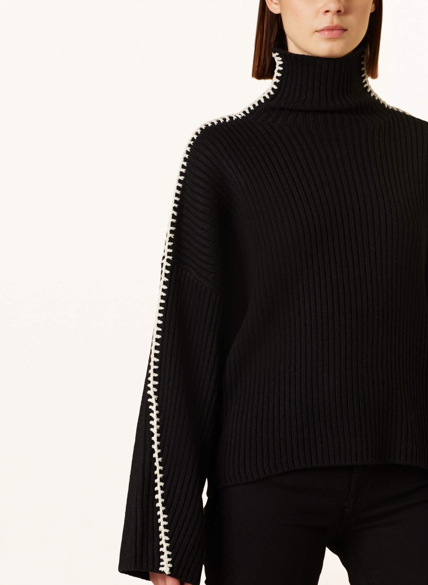rag & bone Turtleneck sweater INGRID, Color: BLACK/ WHITE (Image 4)