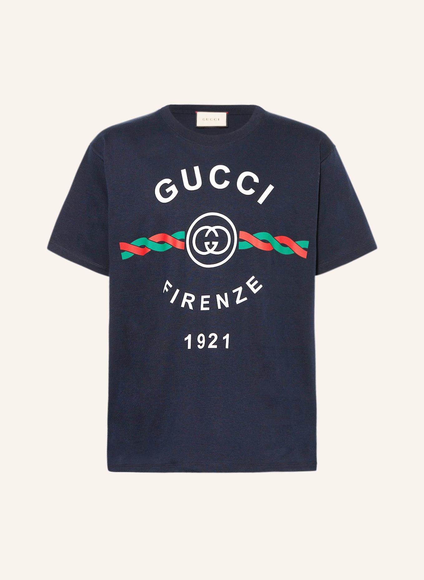 GUCCI T-Shirt: DUNKELBLAU/ WEISS/ ROT