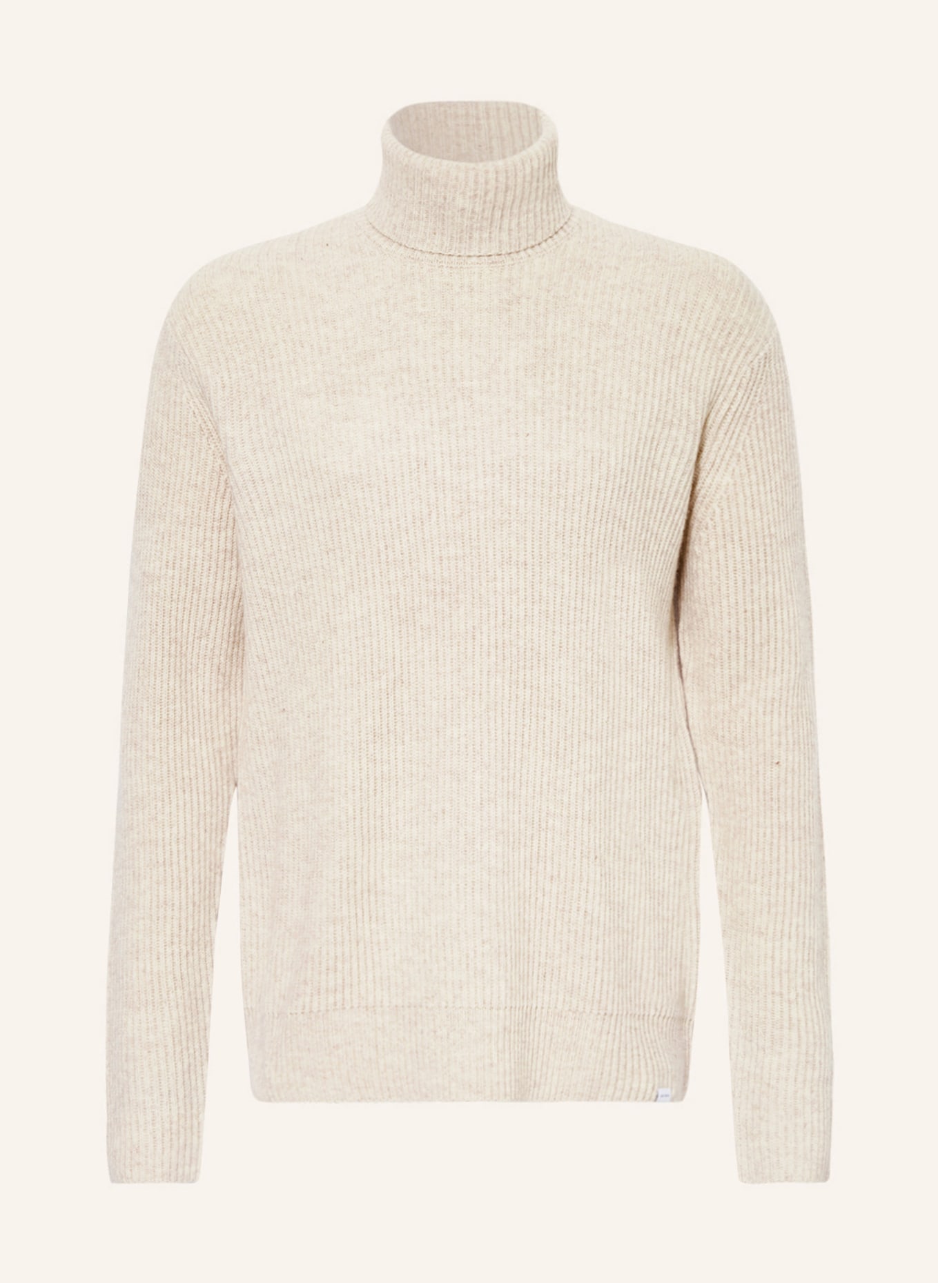 LES DEUX Turtleneck sweater EDDIE made of merino wool, Color: BEIGE (Image 1)