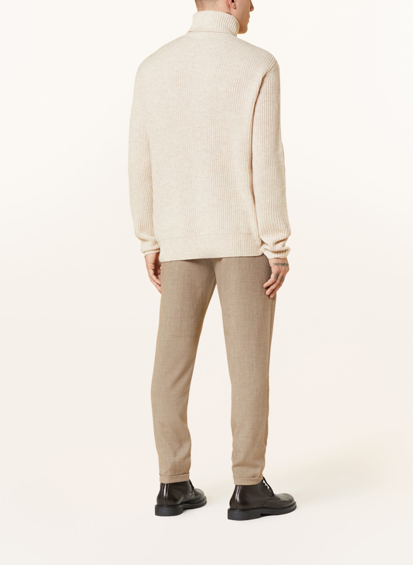 LES DEUX Turtleneck sweater EDDIE made of merino wool, Color: BEIGE (Image 3)