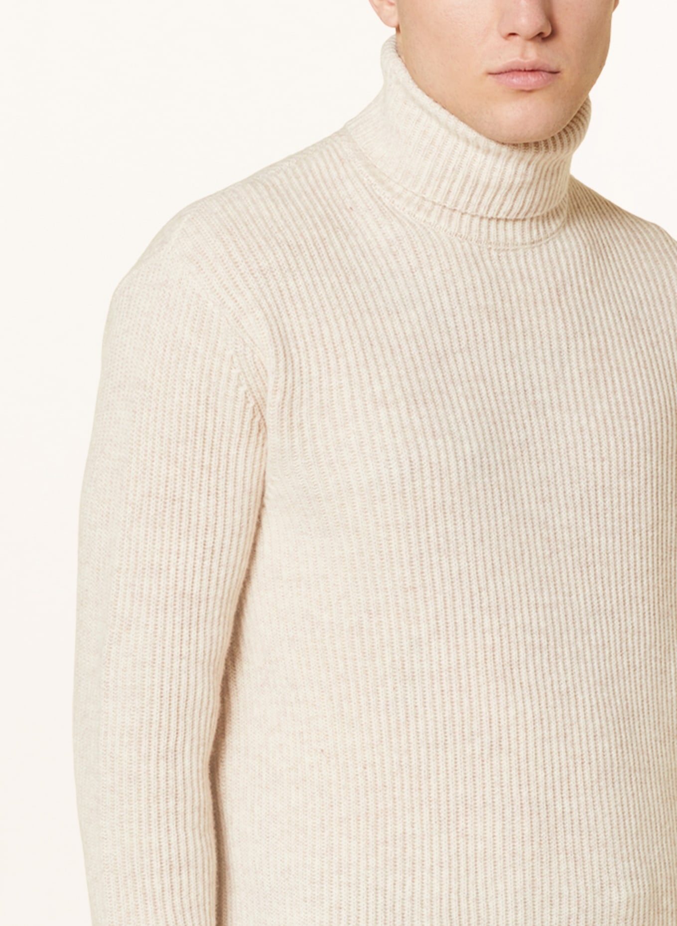 LES DEUX Turtleneck sweater EDDIE made of merino wool, Color: BEIGE (Image 4)