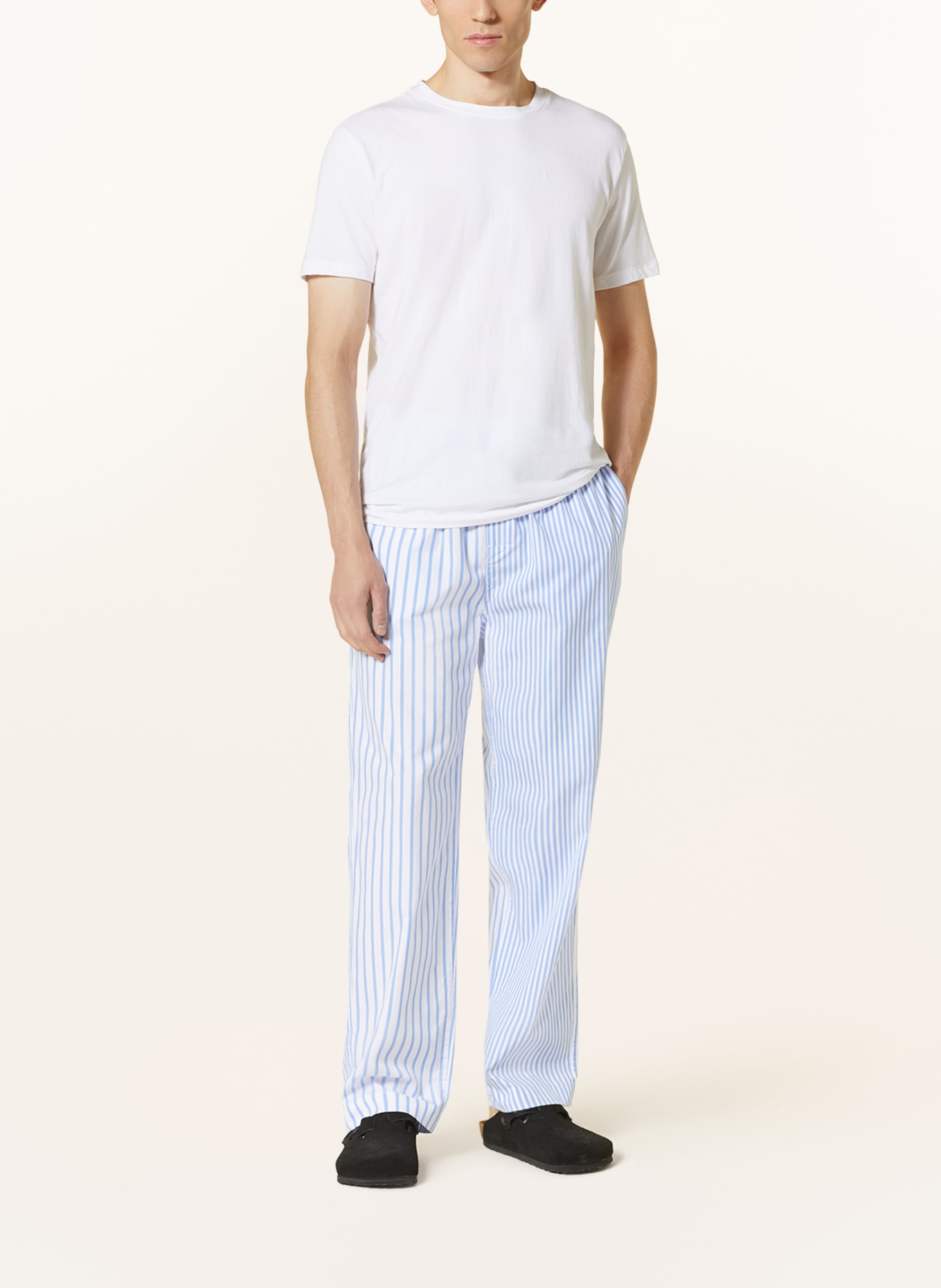 POLO RALPH LAUREN Pajama pants in white/ light blue