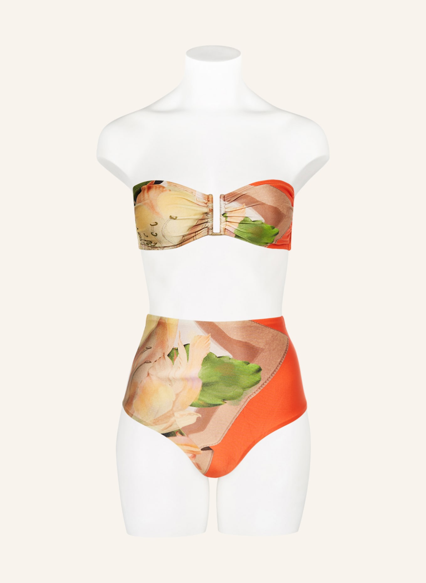 LENNY NIEMEYER Bikini bandeau MANDACARU, Kolor: POMARAŃCZOWY/ ZIELONY (Obrazek 4)