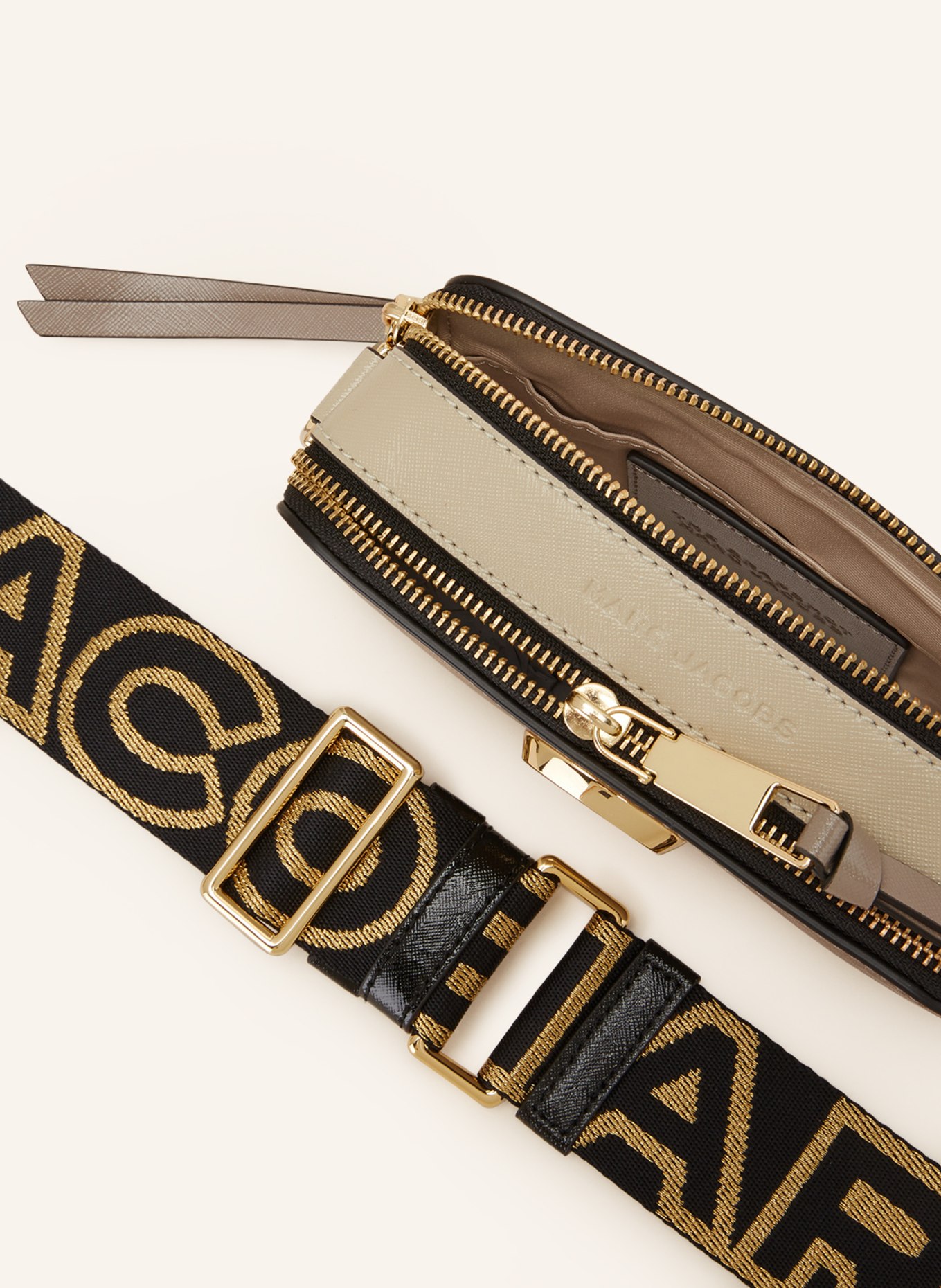 MARC JACOBS Saffiano-Umhängetasche SNAPSHOT: BEIGE/ BRAUN