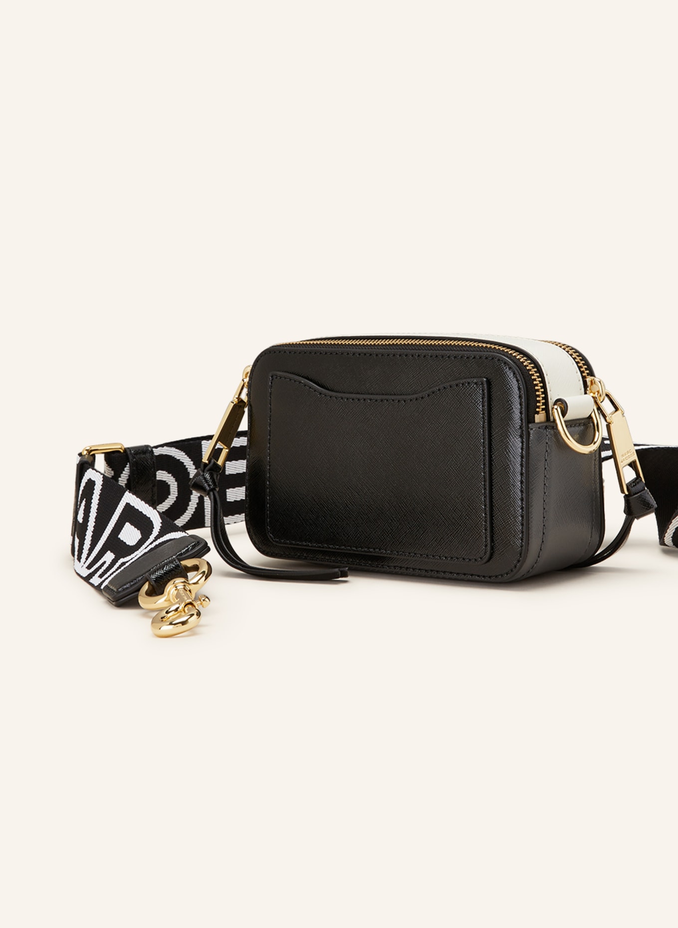 MARC JACOBS Saffiano-Umhängetasche SNAPSHOT: SCHWARZ