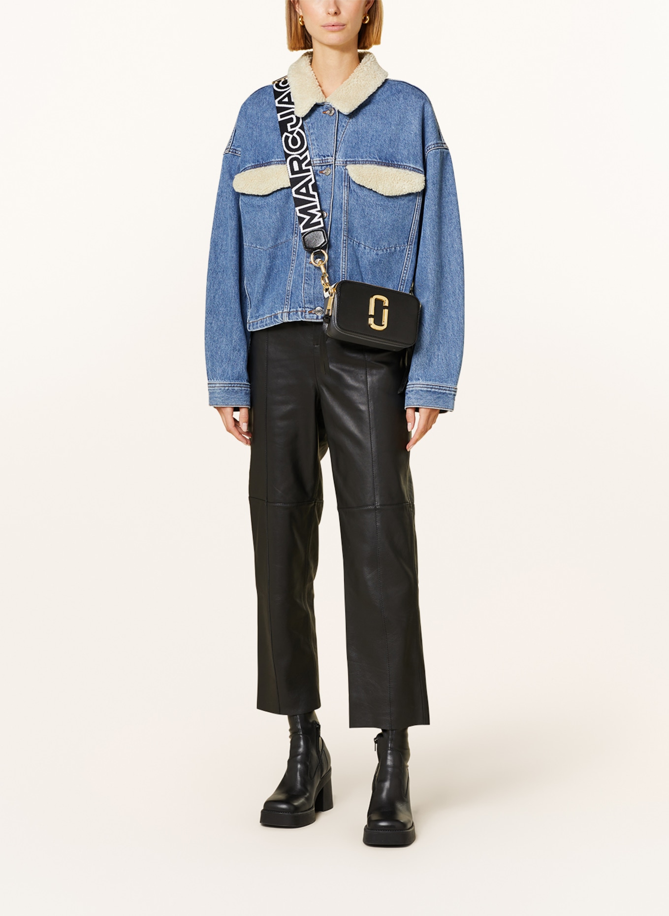 MARC JACOBS Saffiano-Umhängetasche SNAPSHOT: SCHWARZ