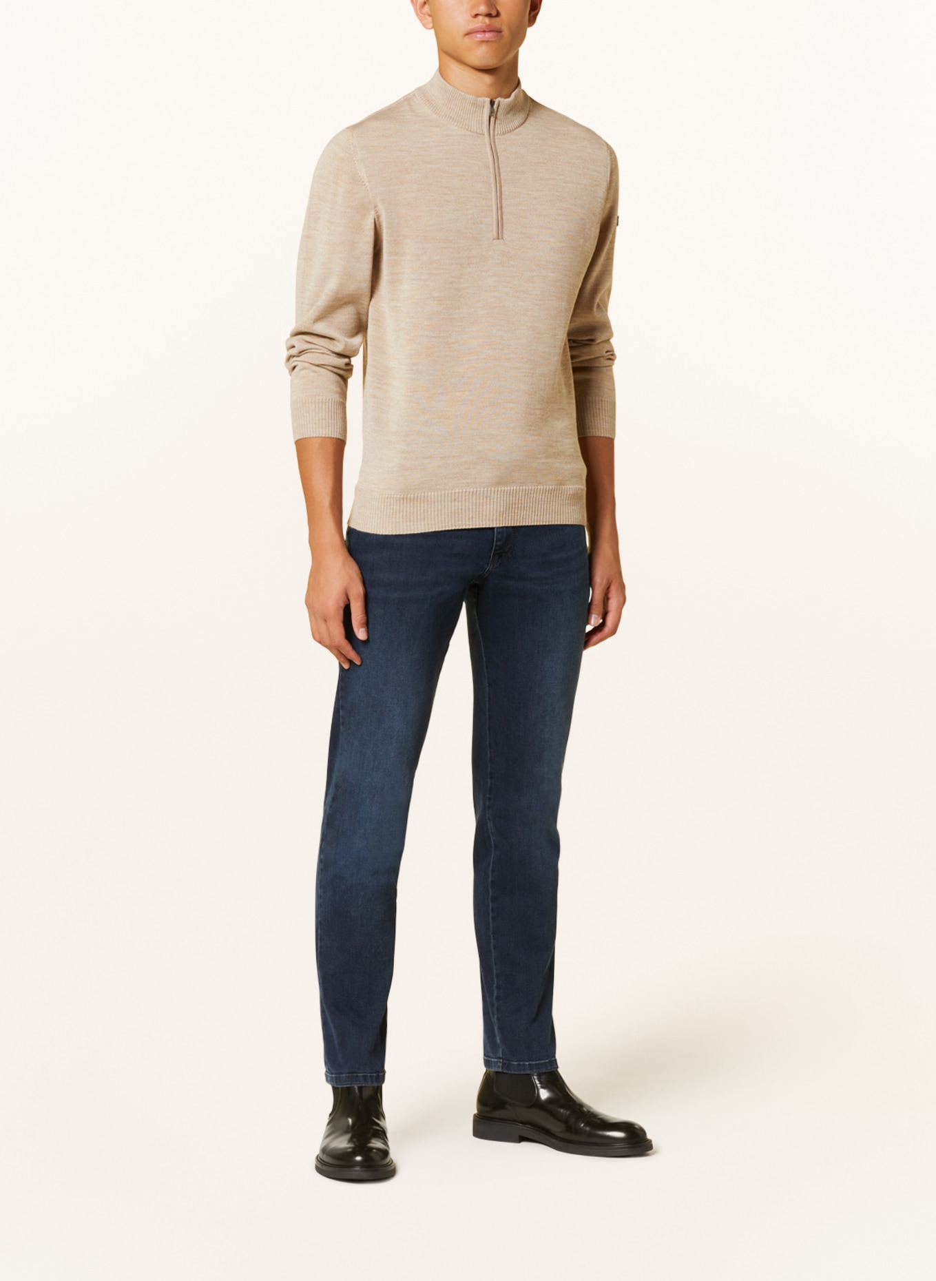 MAERZ MUENCHEN Half-zip sweater, Color: BEIGE (Image 2)