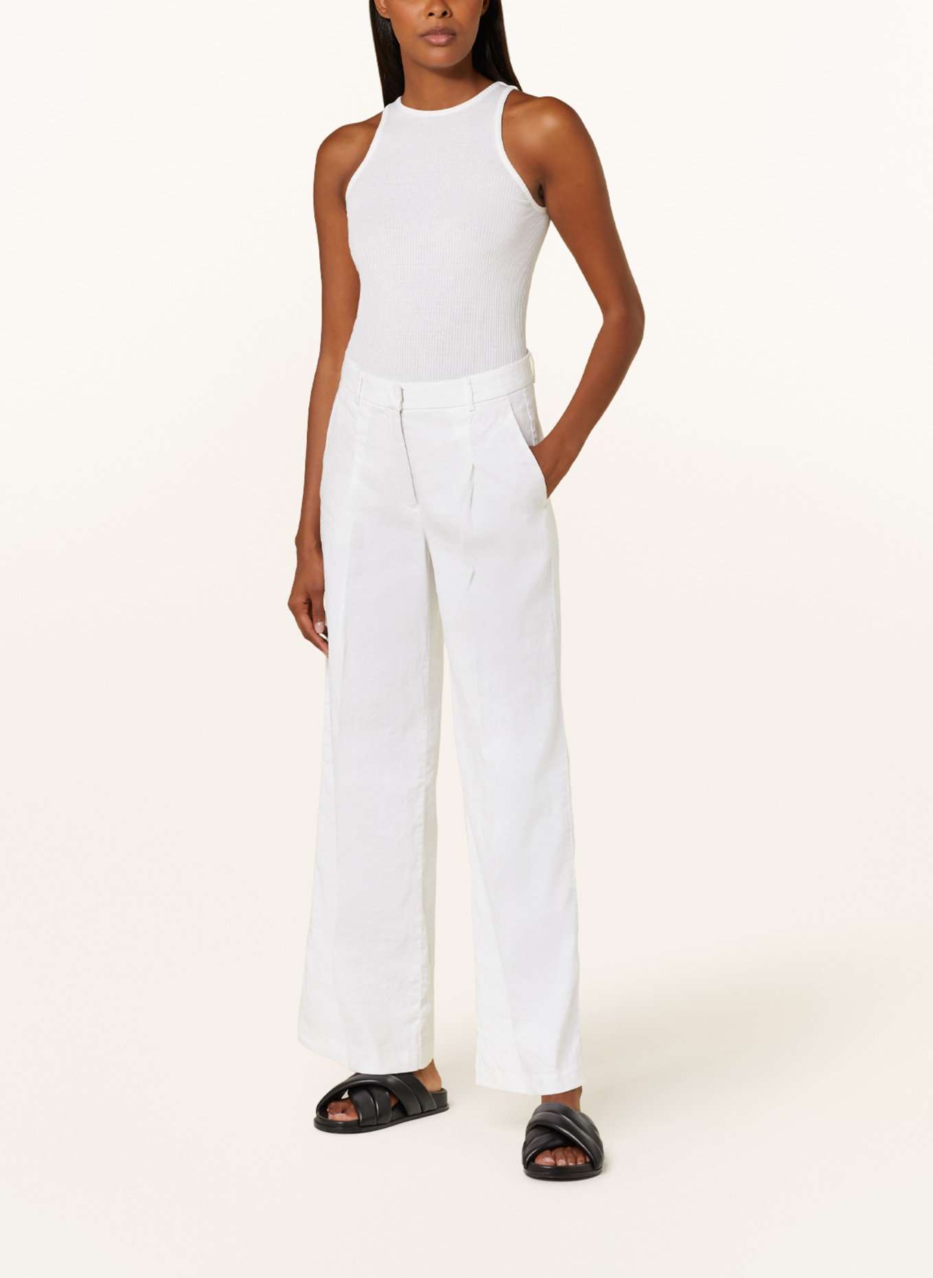 CAMBIO Trousers MIRA with linen , Color: WHITE (Image 2)