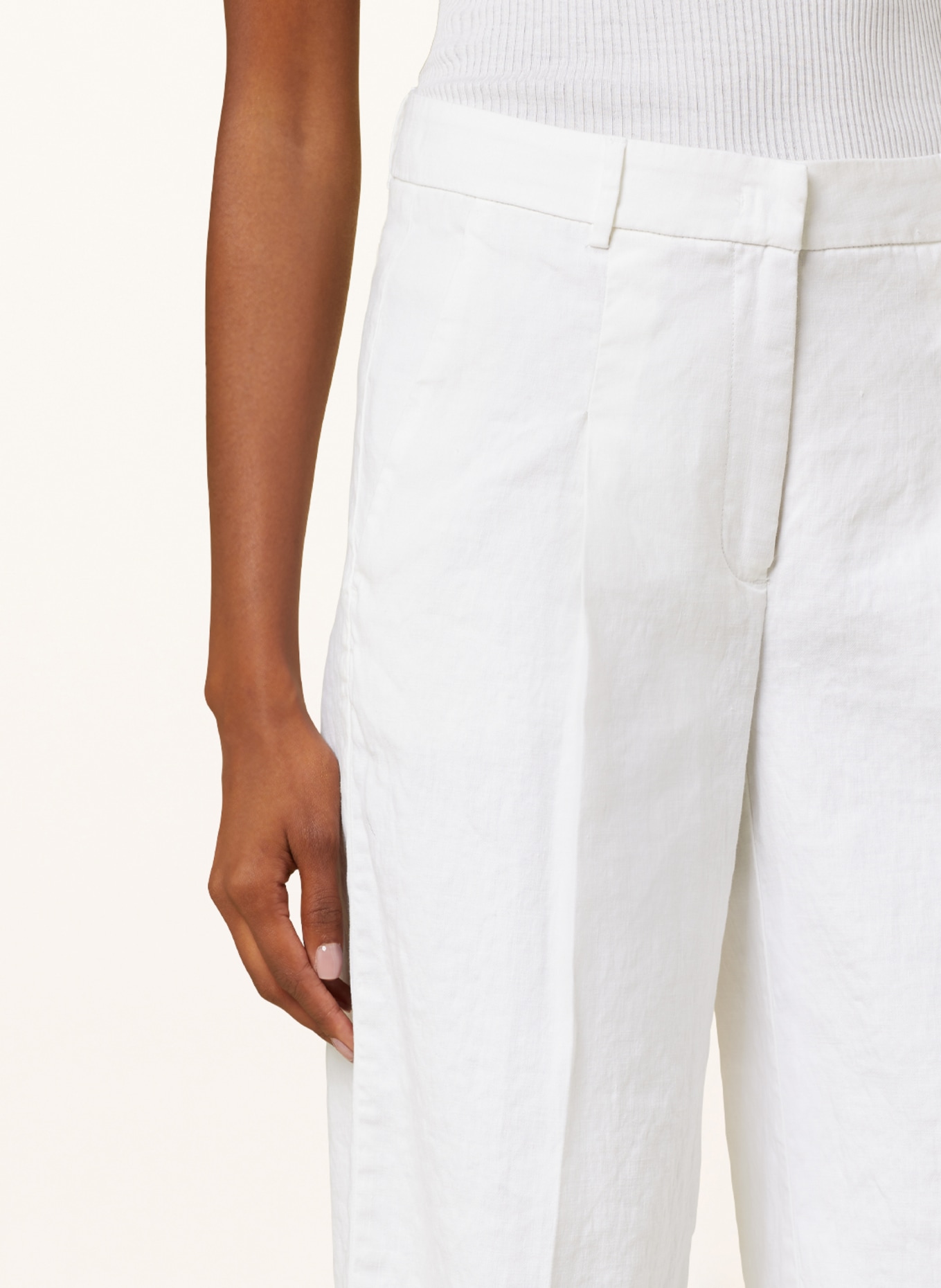CAMBIO Trousers MIRA with linen , Color: WHITE (Image 5)
