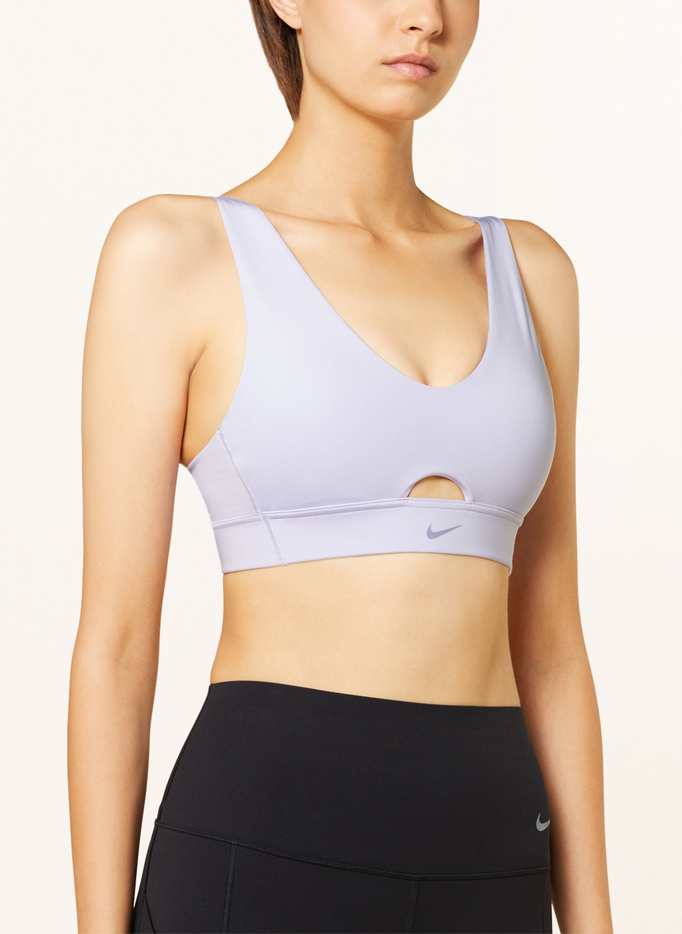 Nike Training Indy Dri-Fit mesh light support sports bra in black