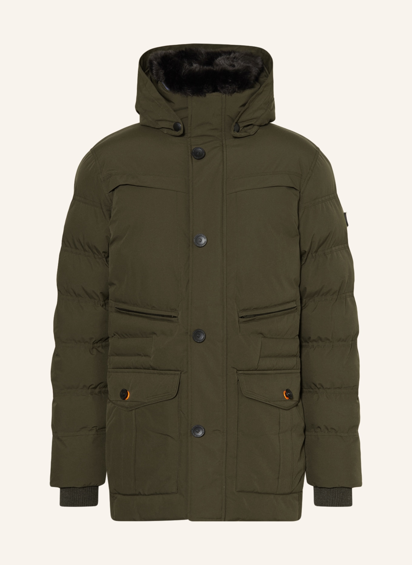 WELLENSTEYN Parka CASINO with faux fur and removable hood, Color: DARK GREEN (Image 1)