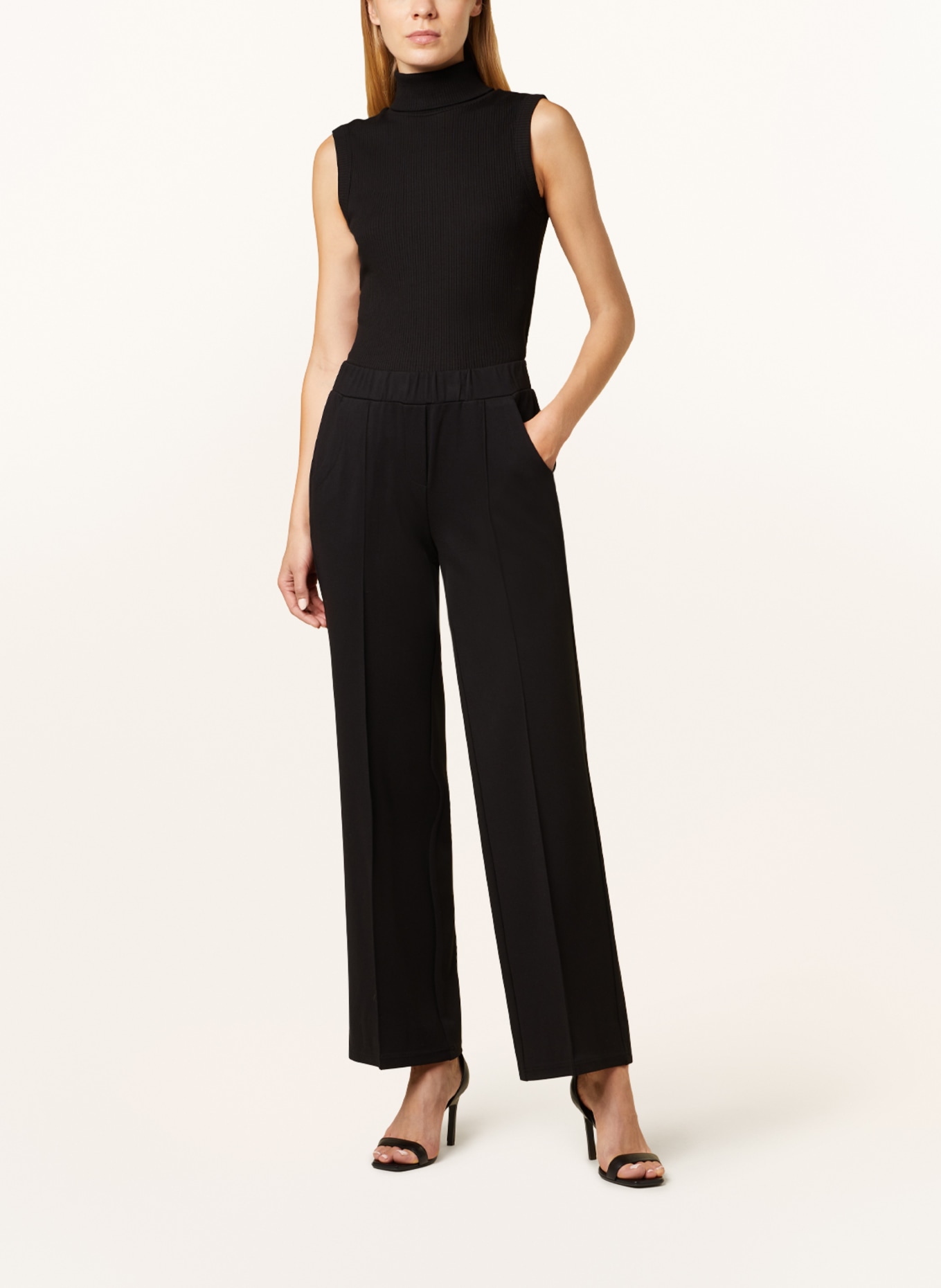 CATNOIR Wide leg trousers made of jersey, Color: BLACK (Image 2)