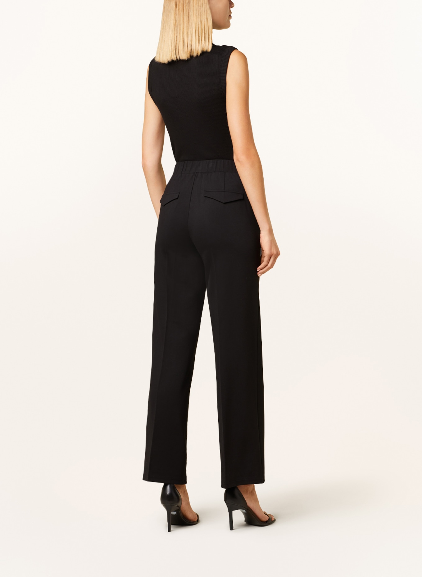 CATNOIR Wide leg trousers made of jersey, Color: BLACK (Image 3)