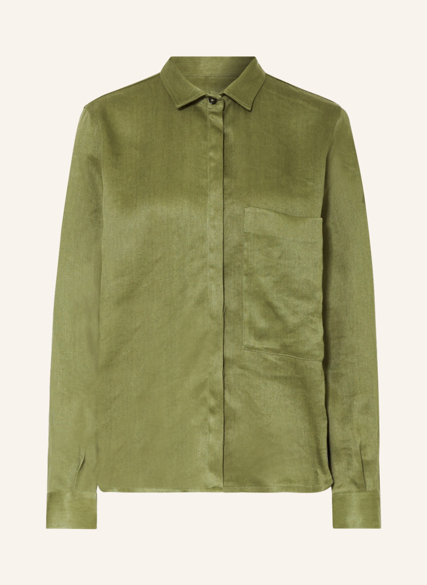 nine:inthe:morning Shirt blouse with linen, Color: OLIVE (Image 1)