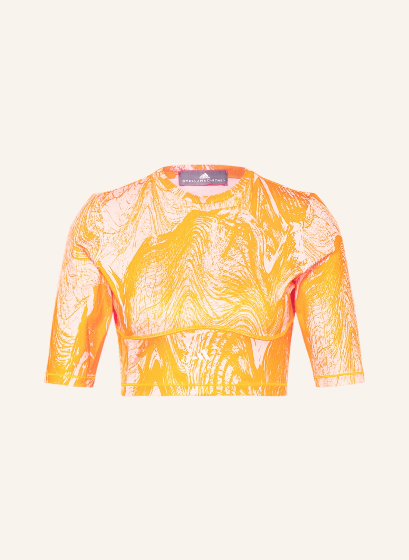 adidas by Stella McCartney Cropped-Shirt TRUENATURE mit Cut-out, Farbe: ORANGE/ ROSA (Bild 1)