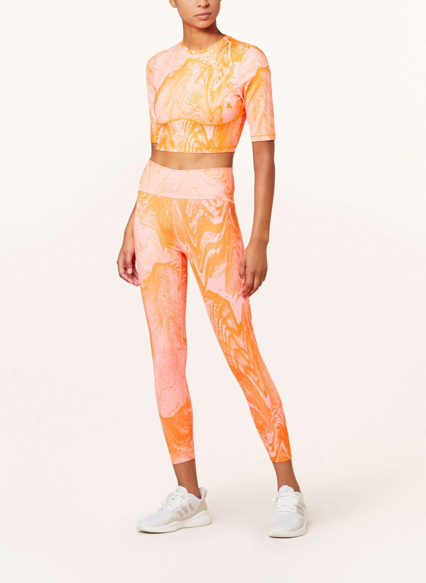 adidas by Stella McCartney Cropped shirt TRUENATURE with cut-out, Color: ORANGE/ PINK (Image 2)