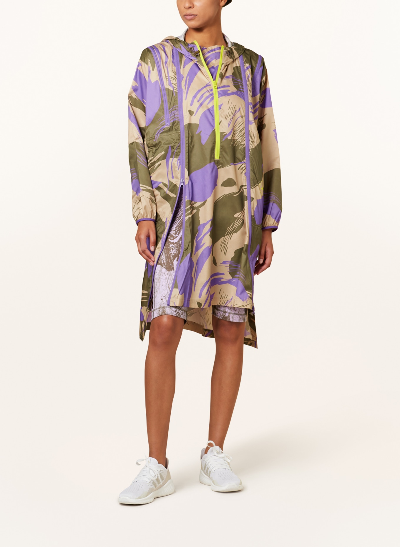 adidas by Stella McCartney Poncho, Color: OLIVE/ BEIGE/ PURPLE (Image 2)