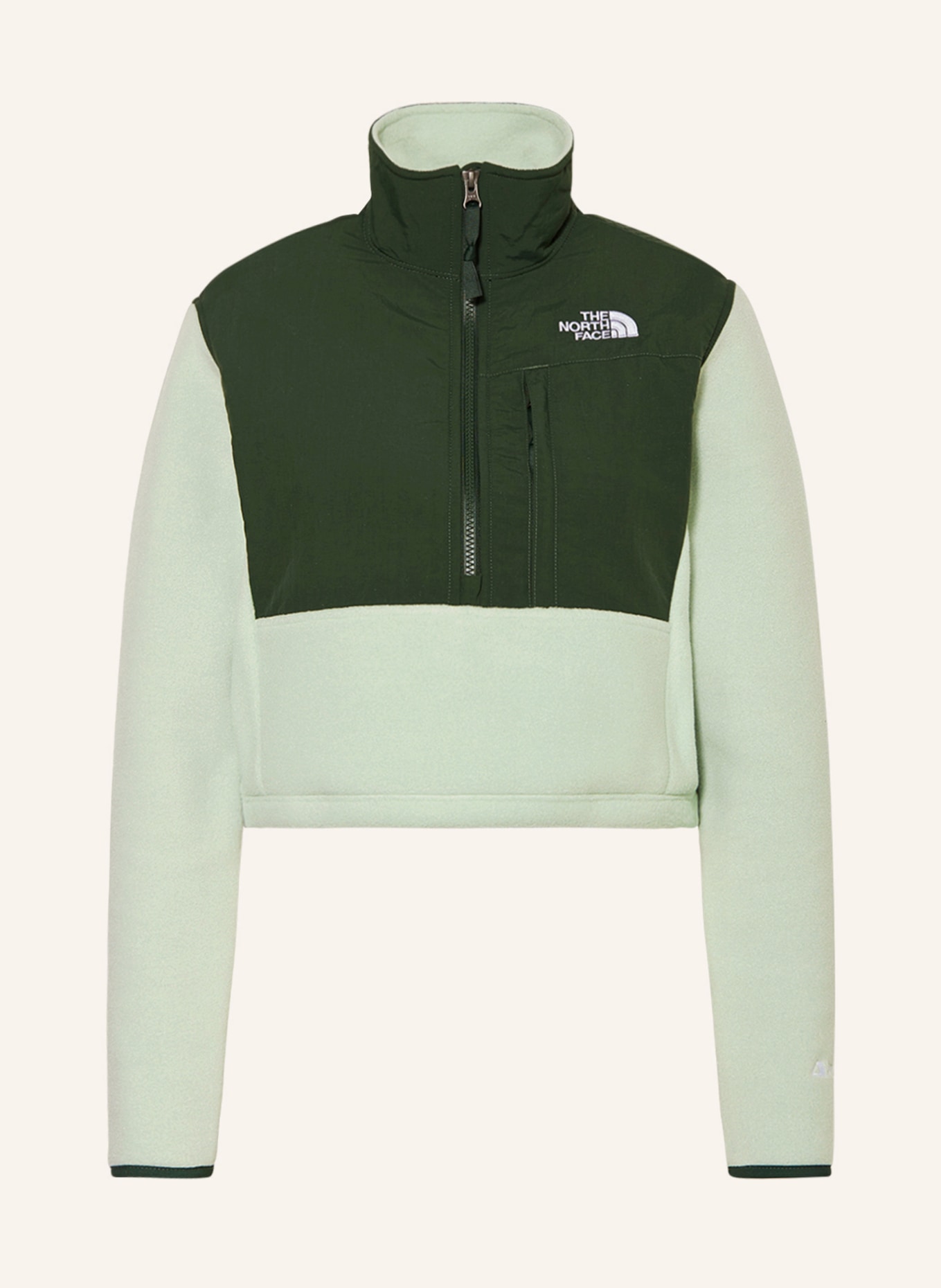 THE NORTH FACE Cropped anorak jacket DENALI in mixed materials, Color: MINT/ DARK GREEN (Image 1)