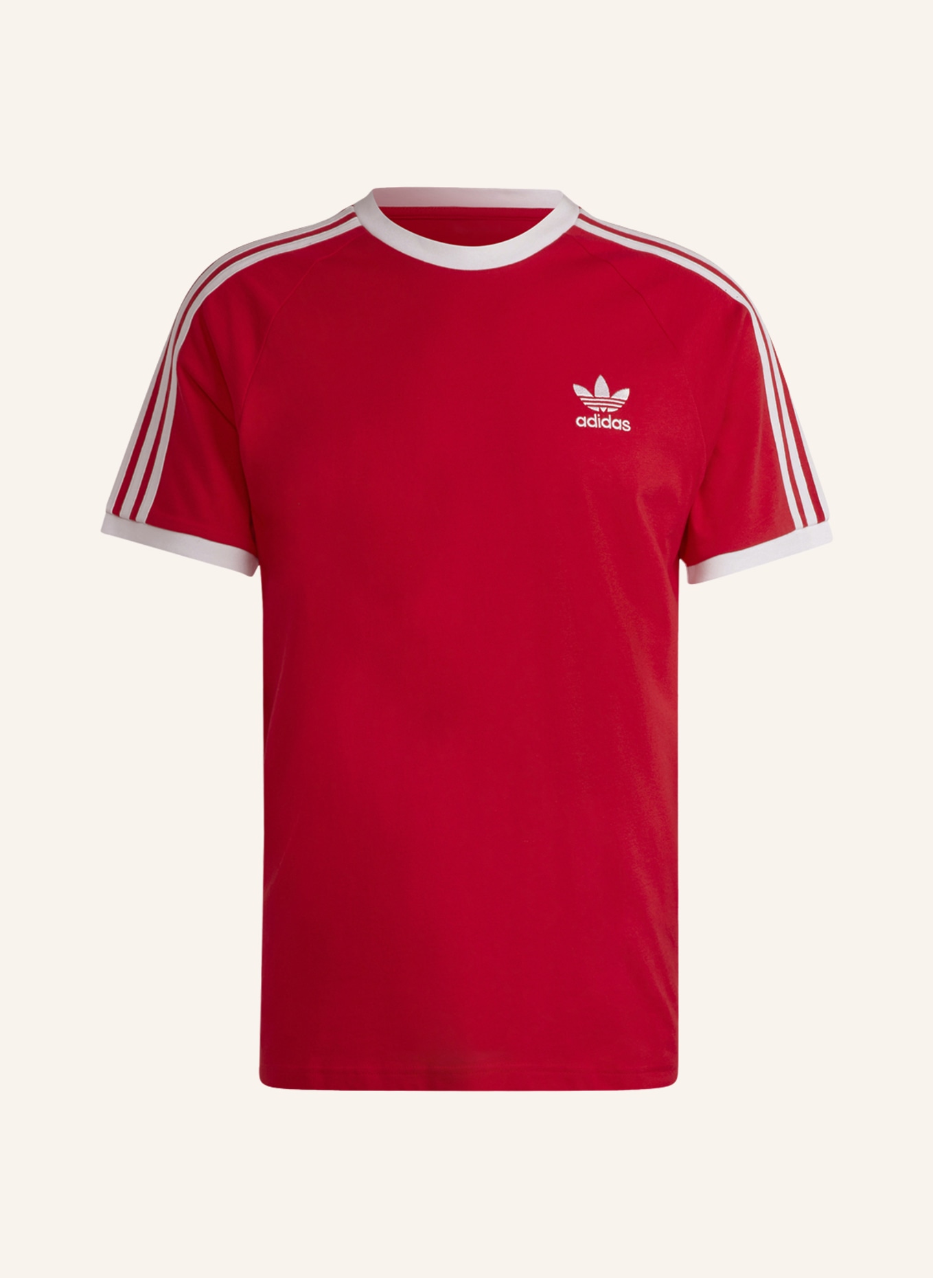 adidas Originals T-shirt with tuxedo stripes, Color: RED (Image 1)