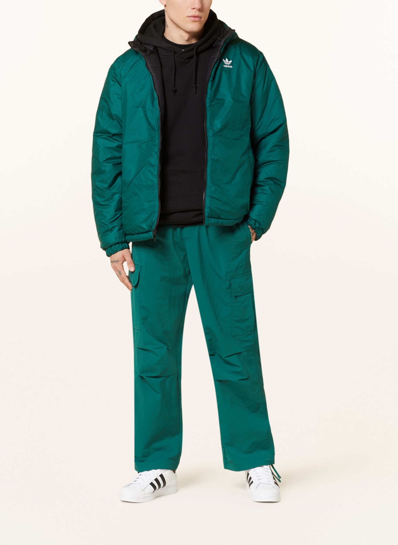 adidas Originals Quilted jacket ADIC REV Reversible, Color: BLACK/ GREEN (Image 2)