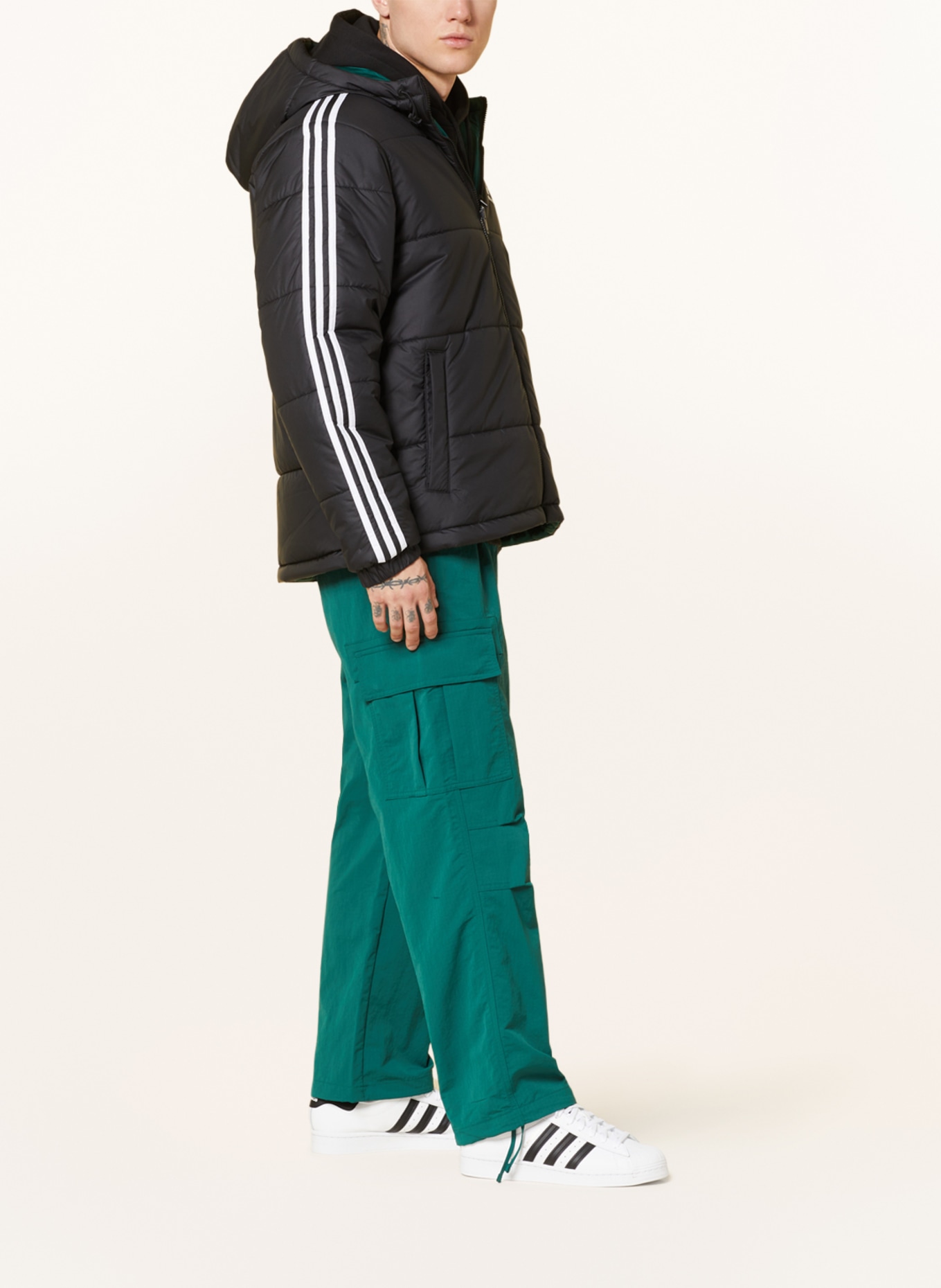 adidas Originals Quilted jacket ADIC REV Reversible, Color: BLACK/ GREEN (Image 5)