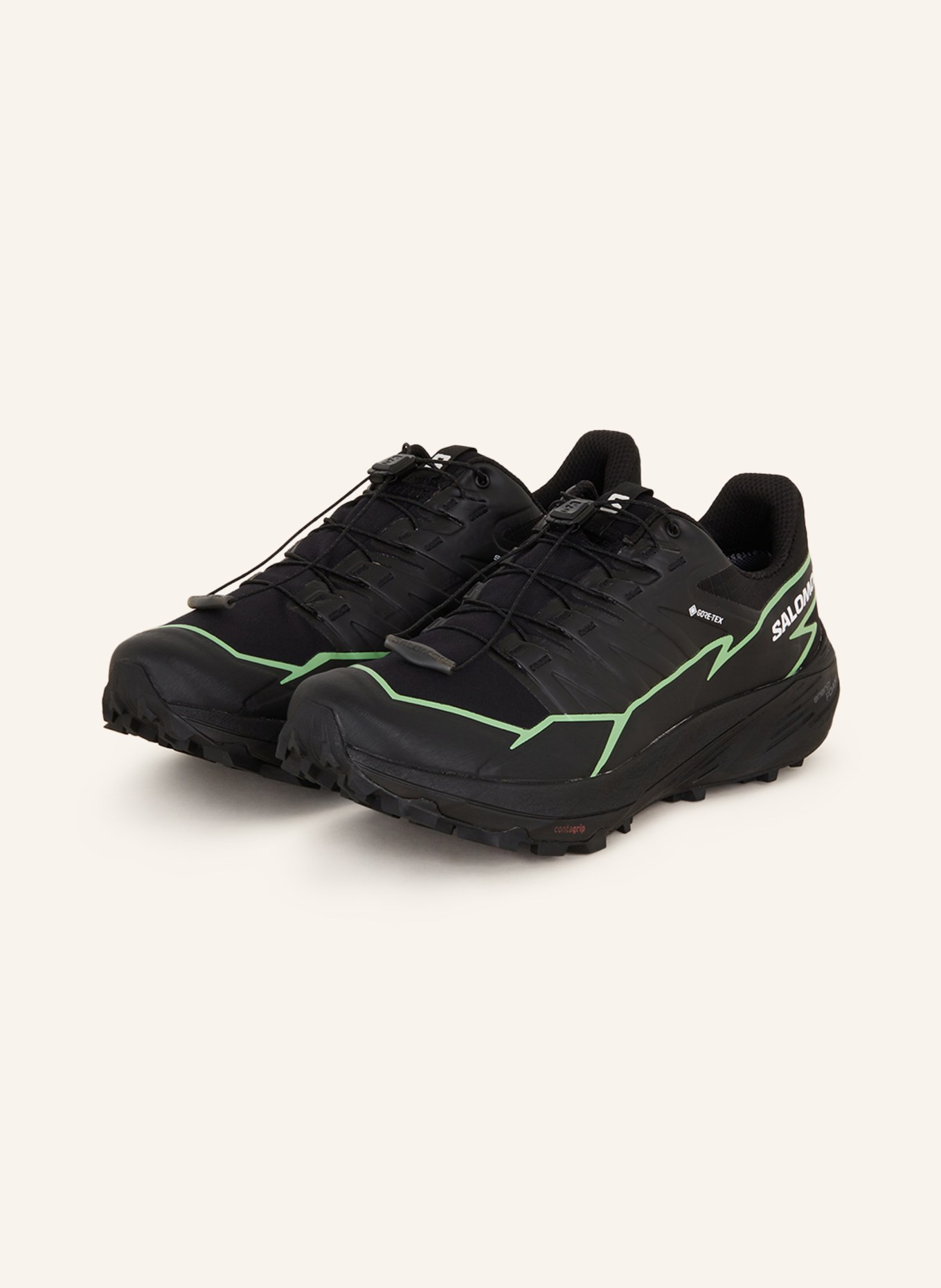 SALOMON Trail running shoes THUNDERCROSS GTX, Color: BLACK/ GREEN (Image 1)