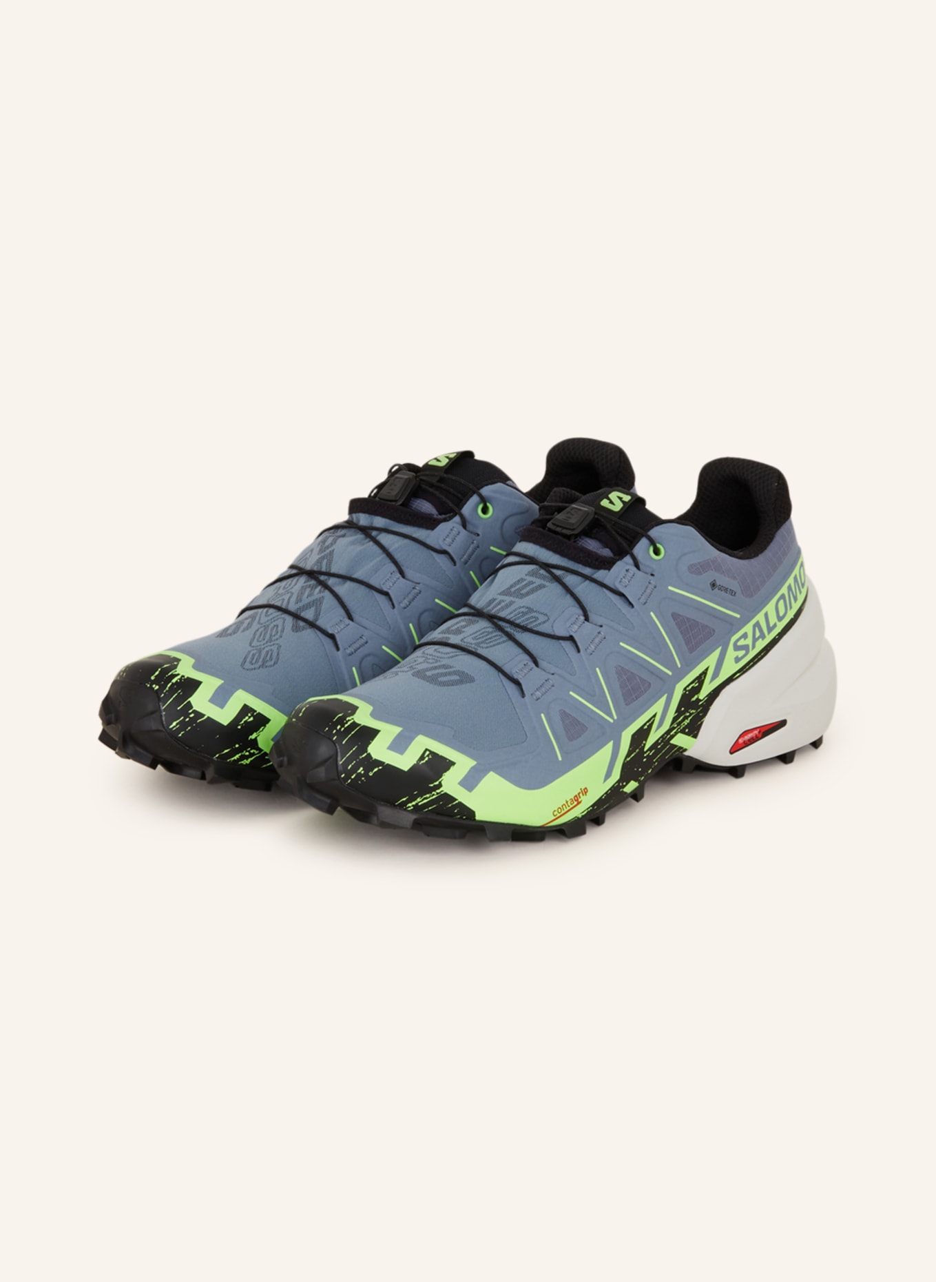 SALOMON Trail running shoes SPEEDCROSS 6 GTX in blue gray/ neon