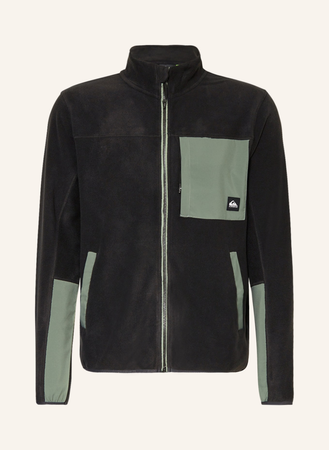 QUIKSILVER Fleece jacket PEAK POINT, Color: OLIVE/ BLACK (Image 1)