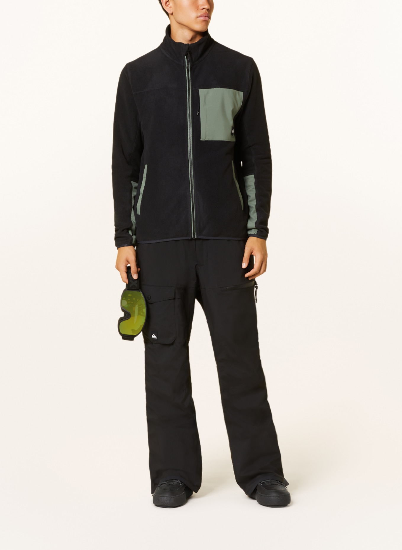 QUIKSILVER Fleece jacket PEAK POINT, Color: OLIVE/ BLACK (Image 2)