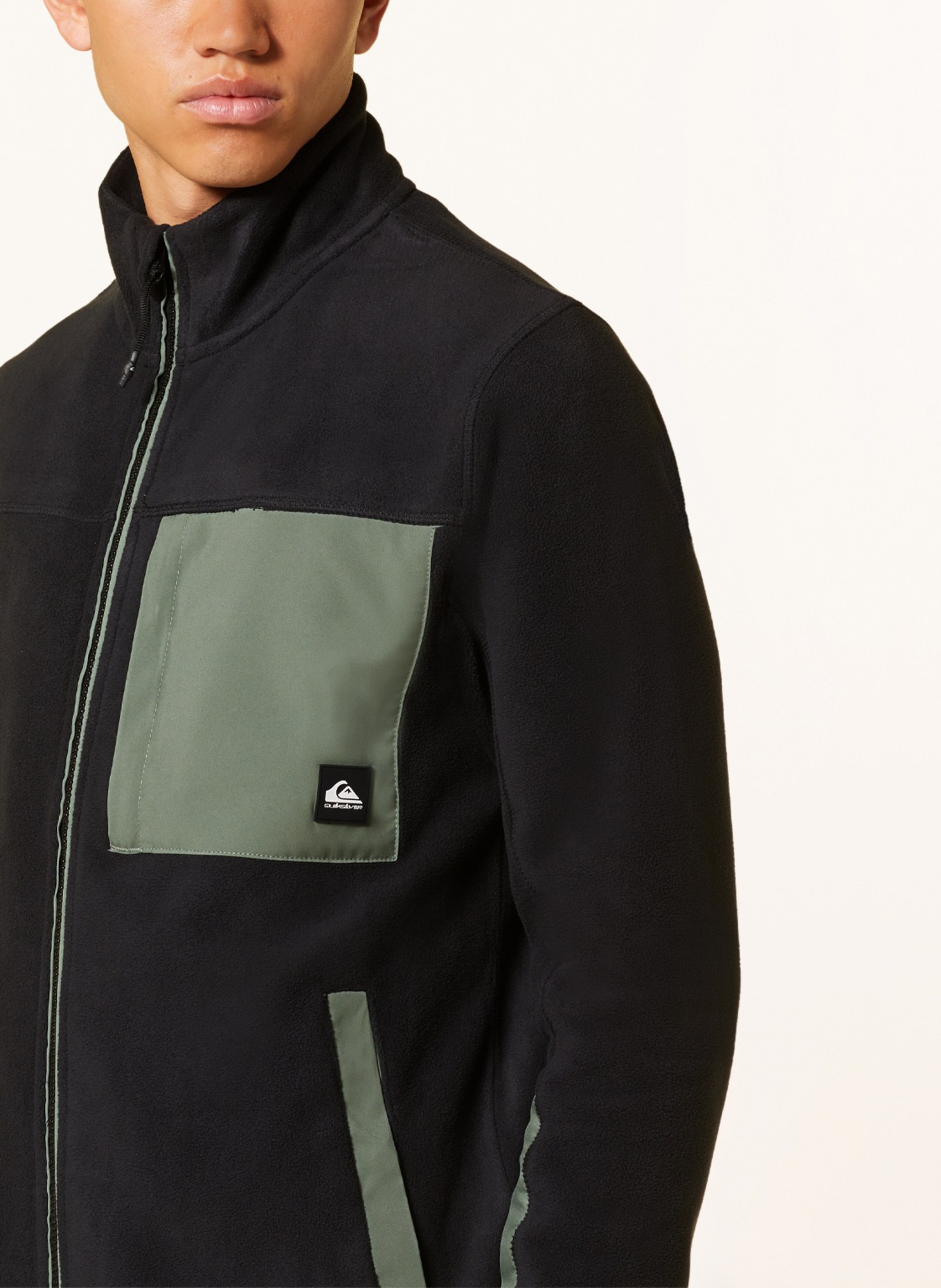 QUIKSILVER Fleece jacket PEAK POINT, Color: OLIVE/ BLACK (Image 4)