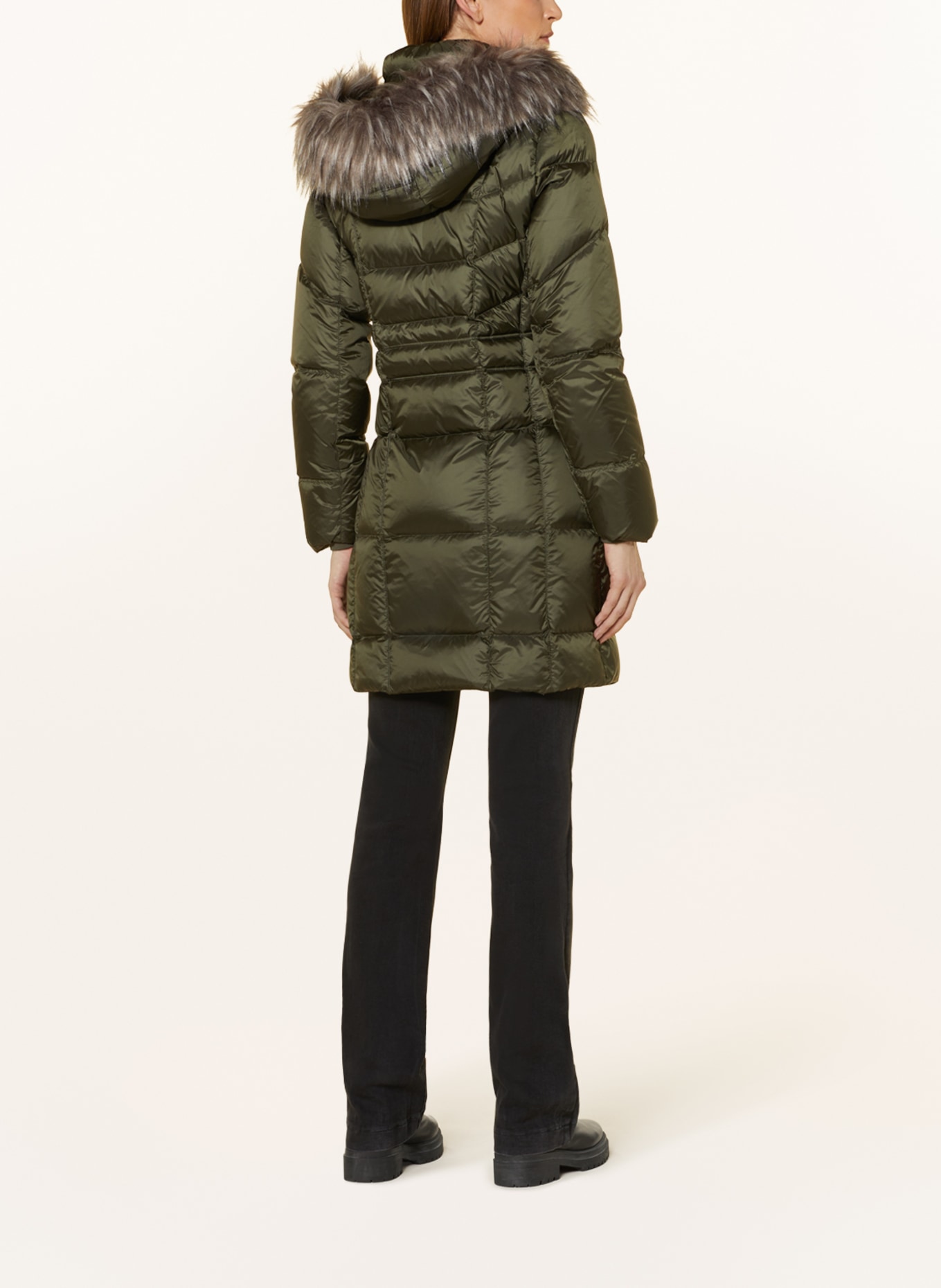SPORTALM Péřový kabát s odnímatelnou kapucí, Barva: TMAVĚ ZELENÁ (Obrázek 3)