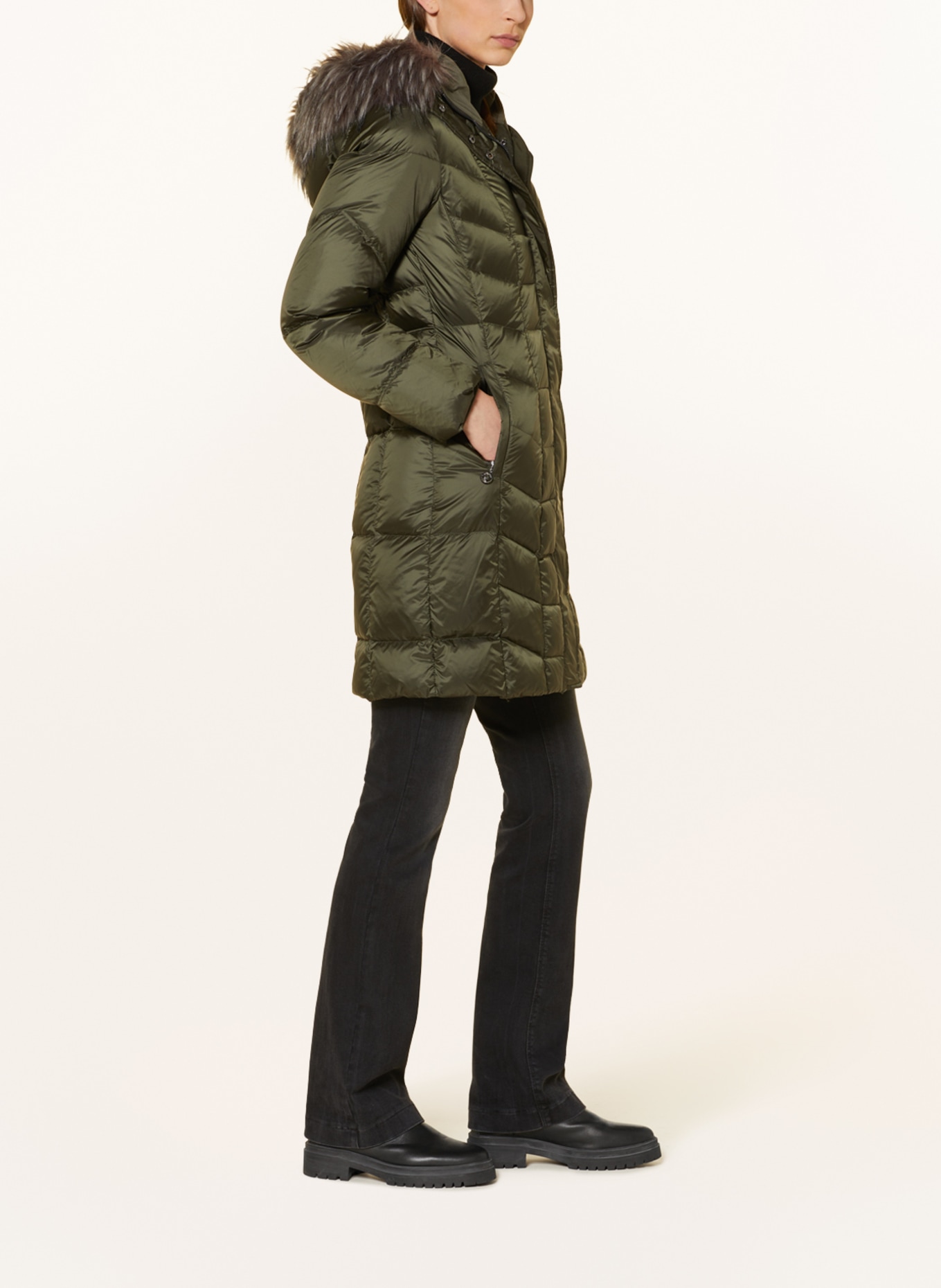 SPORTALM Péřový kabát s odnímatelnou kapucí, Barva: TMAVĚ ZELENÁ (Obrázek 4)