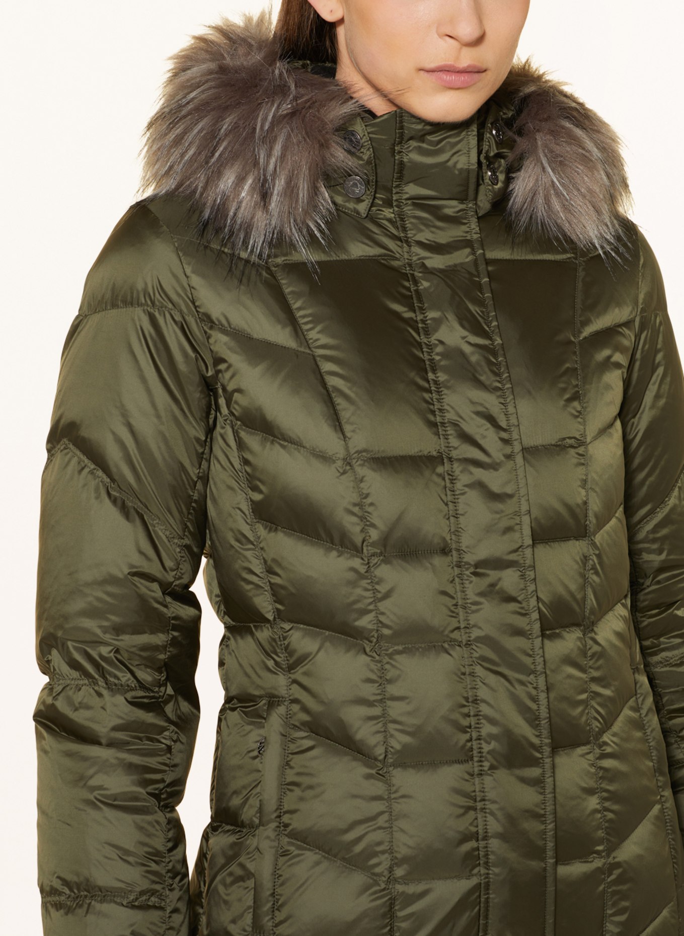 SPORTALM Down jacket with removable hood, Color: DARK GREEN (Image 5)