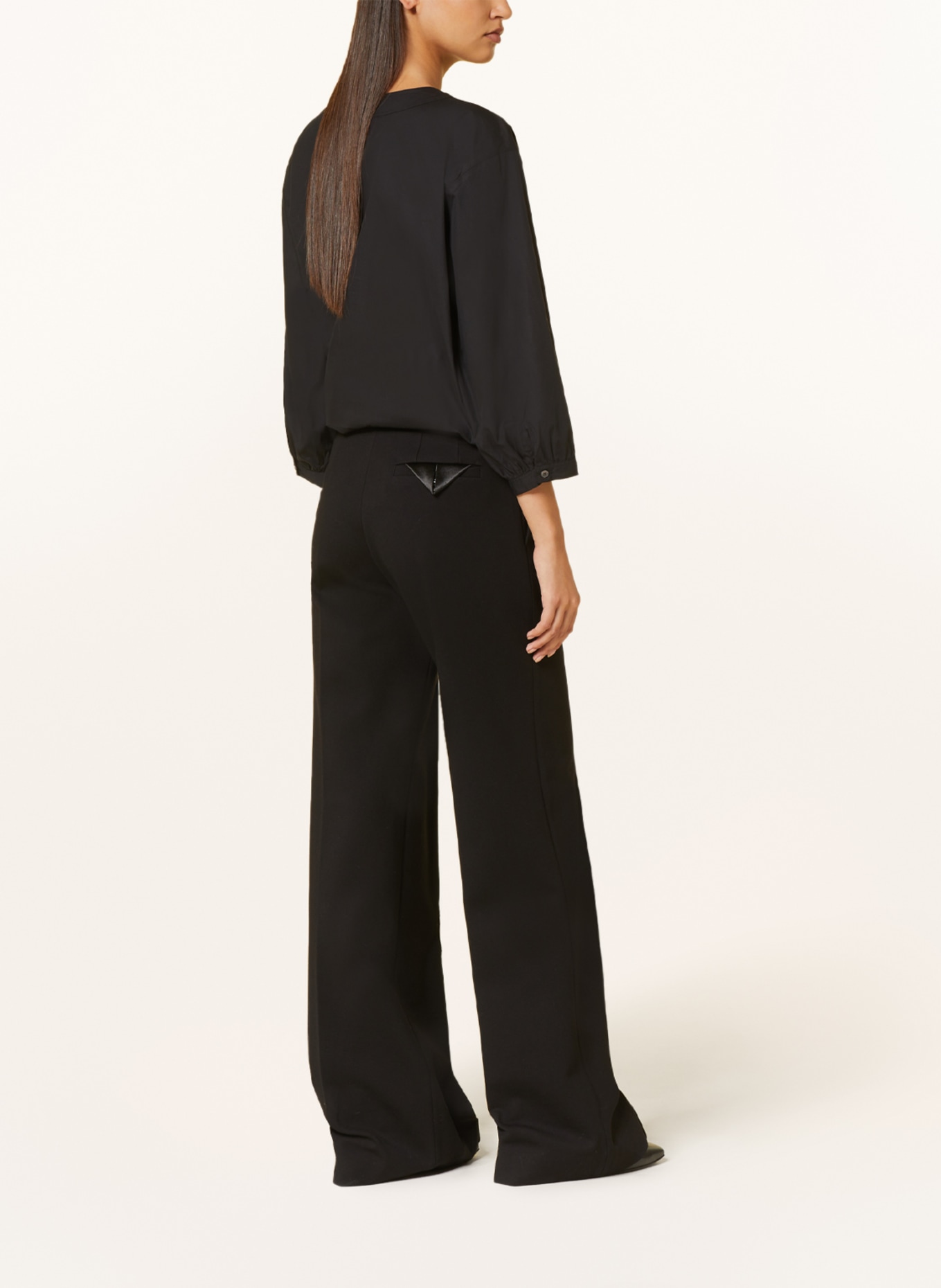 CLOSED Wrap blouse with 3/4 sleeves, Color: BLACK (Image 3)
