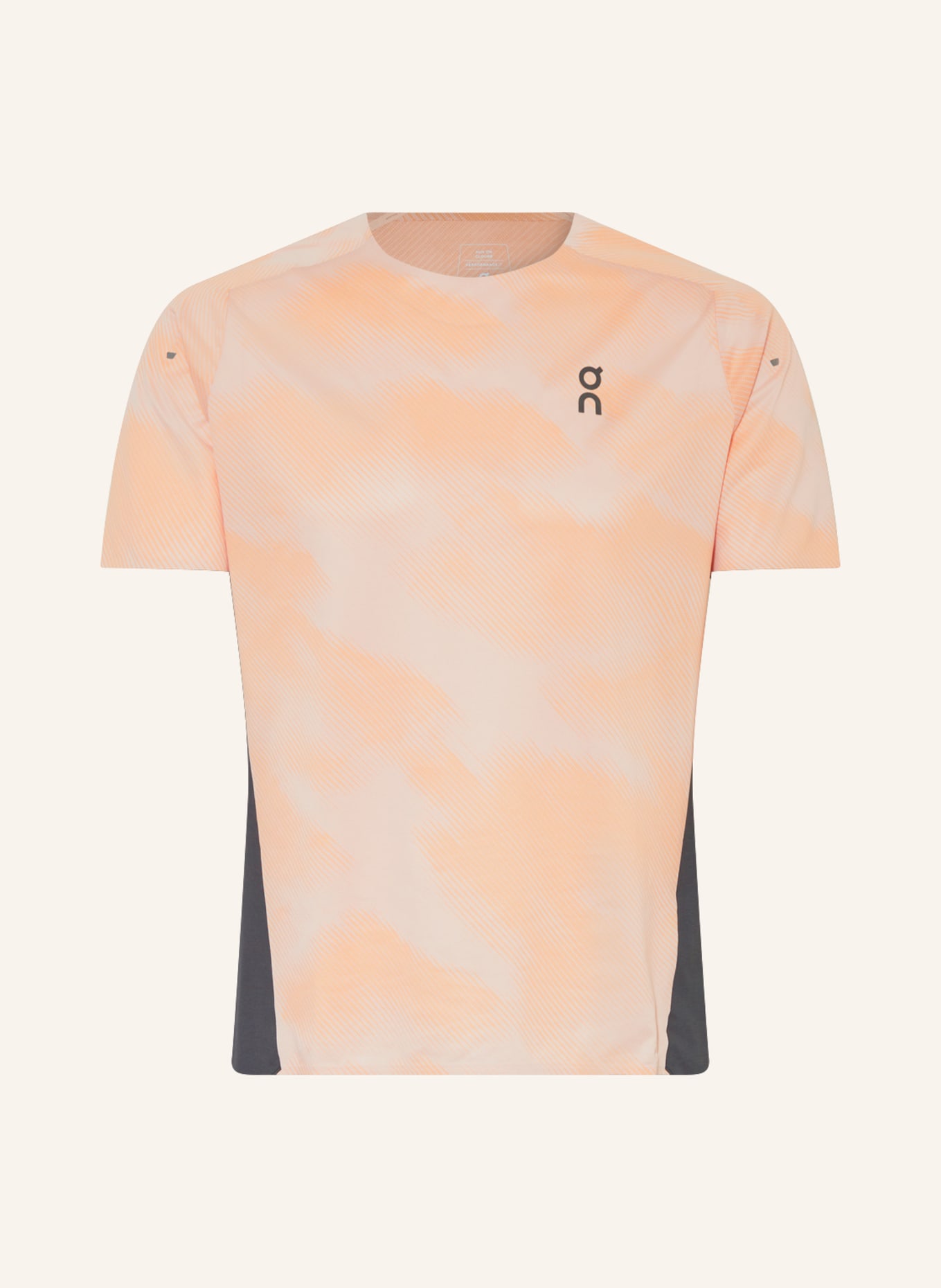 On Running shirt PERFORMANCE-T LUMOS, Color: LIGHT ORANGE/ BLACK (Image 1)
