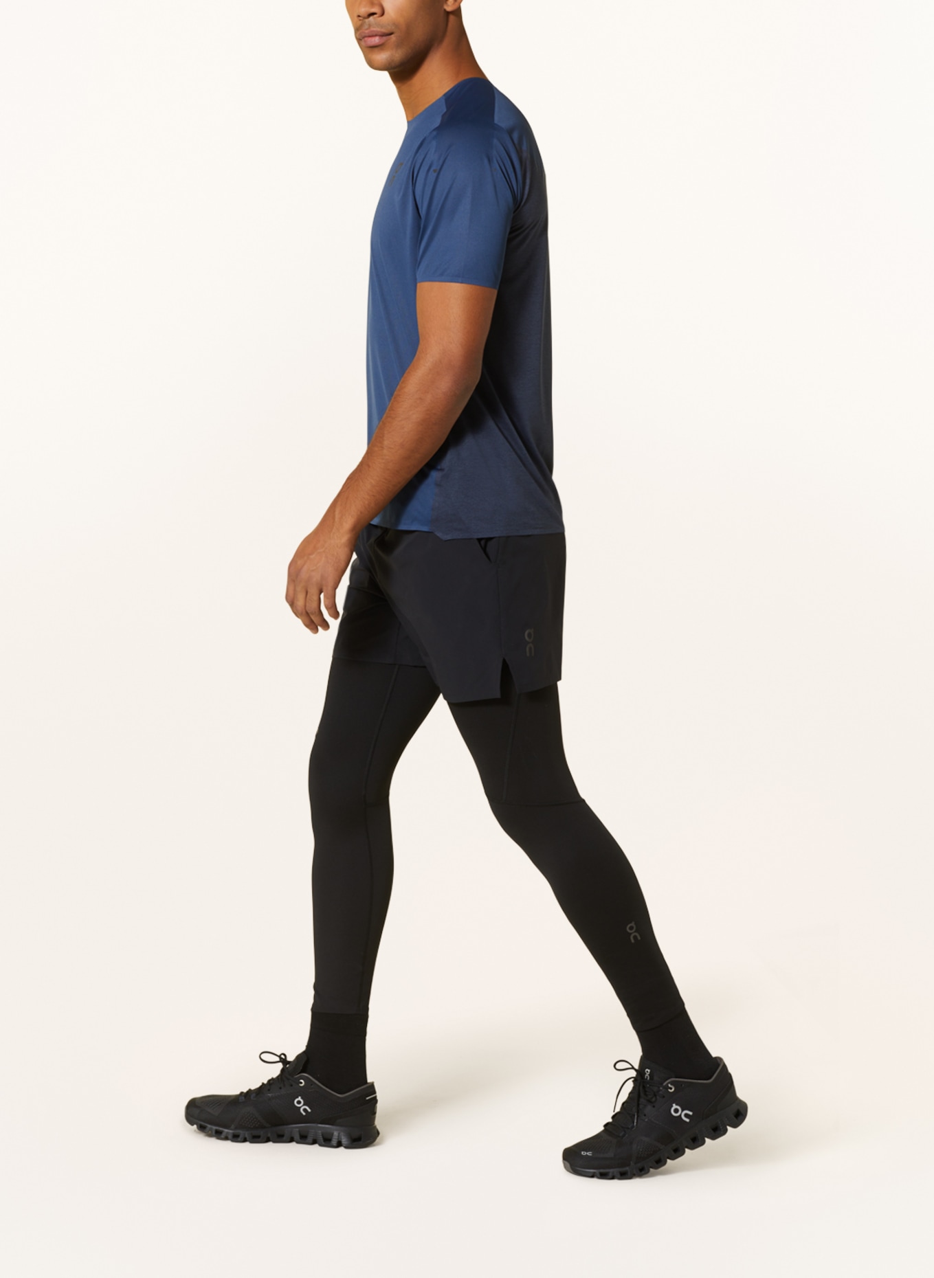 On 7/8 running tights, Color: BLACK (Image 4)
