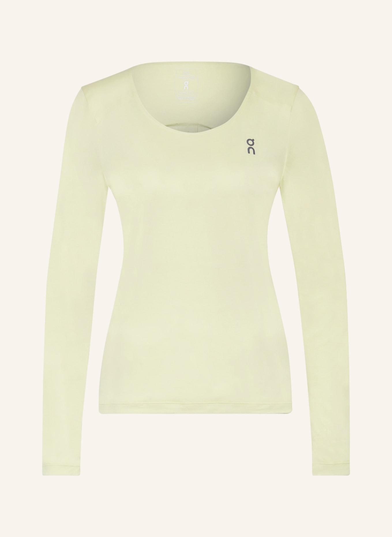 On Running shirt PERFORMANCE LONG-T, Color: LIGHT YELLOW (Image 1)