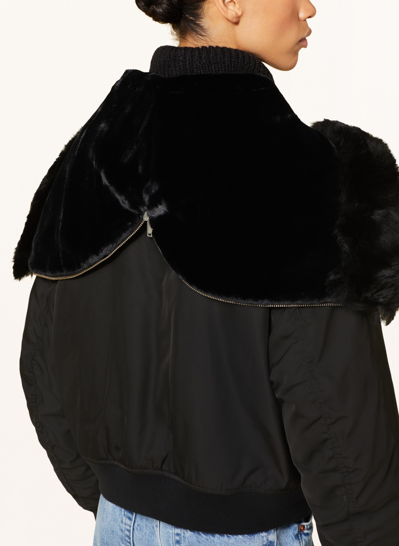 MOOSE KNUCKLES Bomber jacket DECATUR with faux fur, Color: BLACK (Image 5)