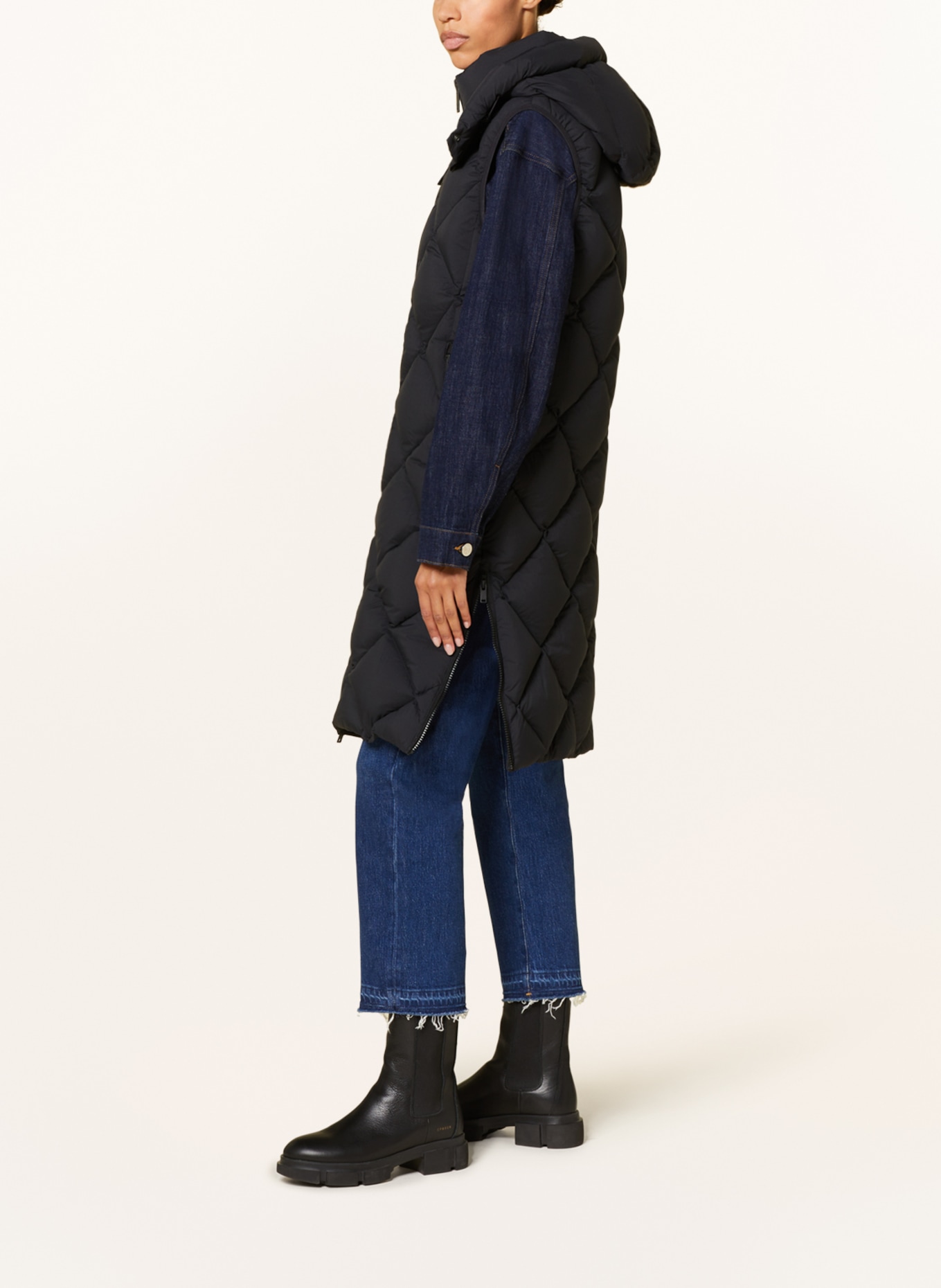 MOOSE KNUCKLES Down vest FLIGHTWEIGHT PAXON with detachable hood, Color: BLACK (Image 4)