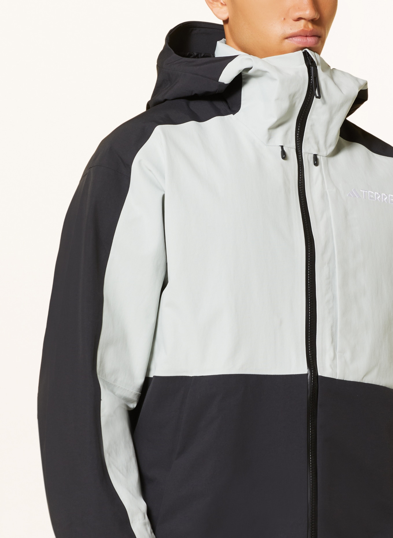 adidas Hardshell jacket TERREX TECHROCK, Color: LIGHT GREEN/ BLACK (Image 5)
