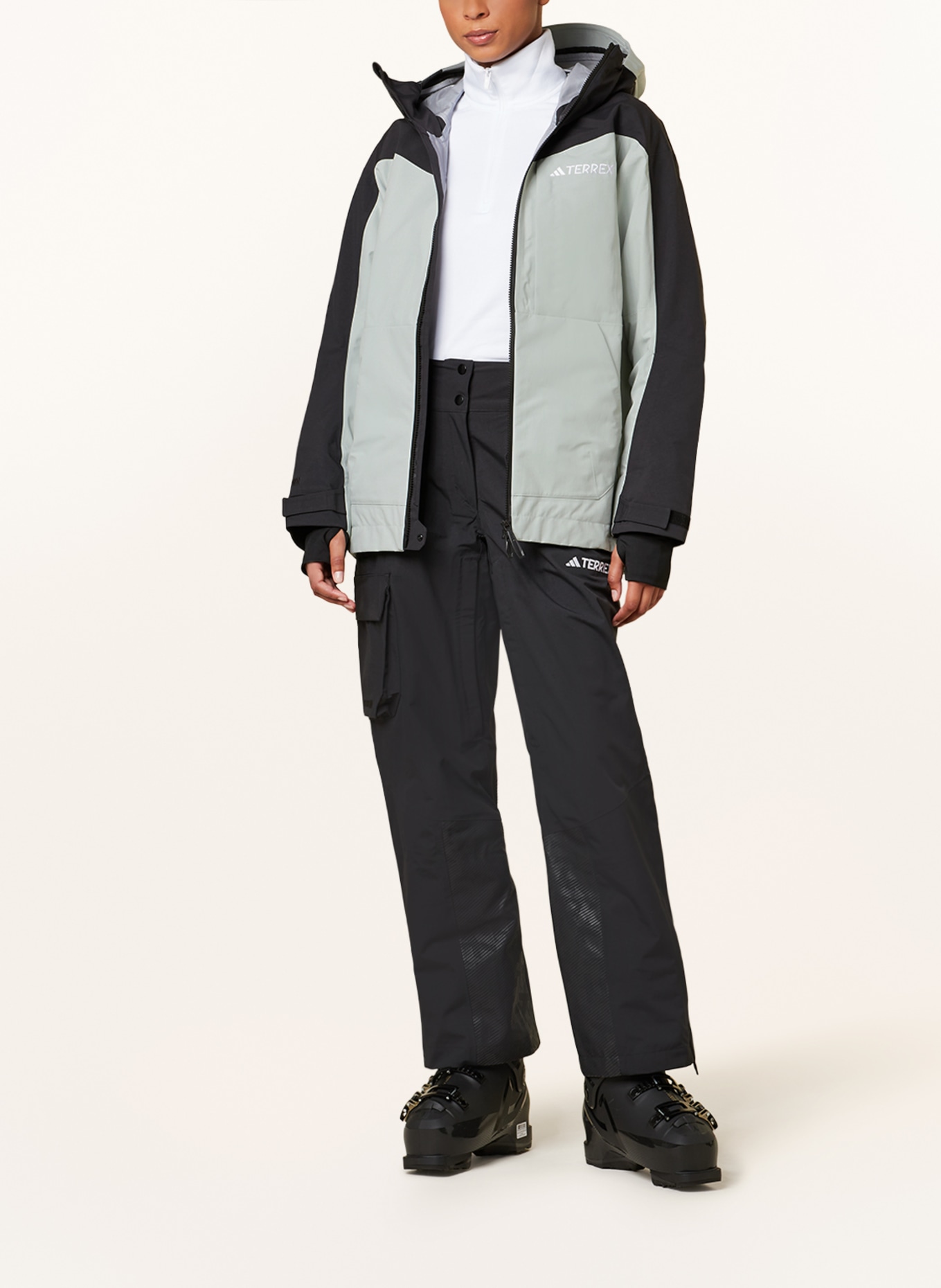 adidas Ski jacket TERREX TECHROCK, Color: BLACK/ LIGHT GRAY (Image 2)