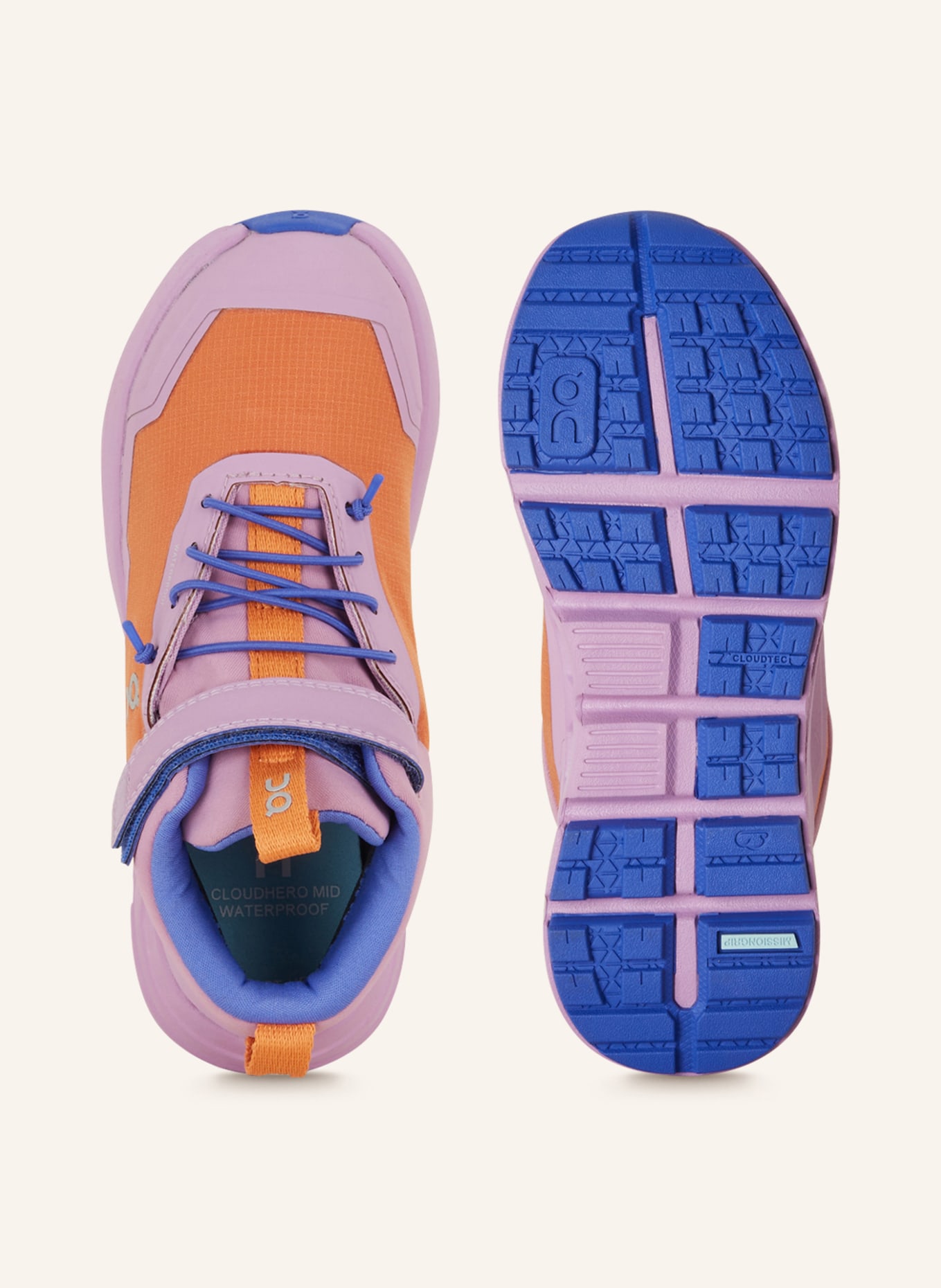 On Sneaker CLOUDHERO MID WATERPROOF, Farbe: HELLLILA/ ORANGE (Bild 5)