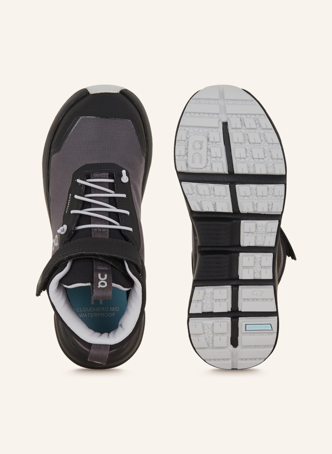 On Sneaker CLOUDHERO MID WATERPROOF, Farbe: SCHWARZ/ GRAU (Bild 5)