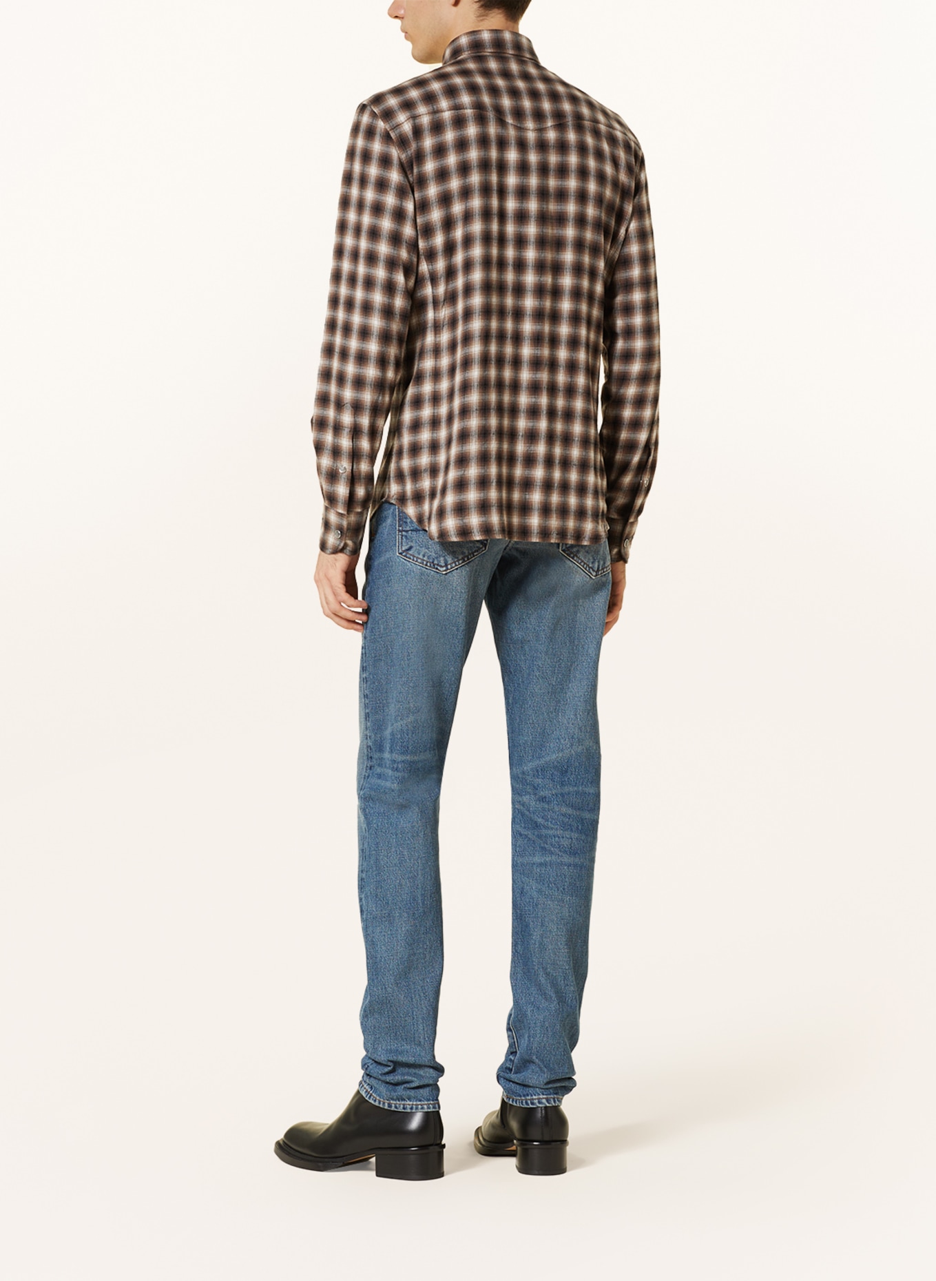 TOM FORD Flannel shirt regular fit, Color: BROWN/ LIGHT BROWN/ DARK GRAY (Image 3)